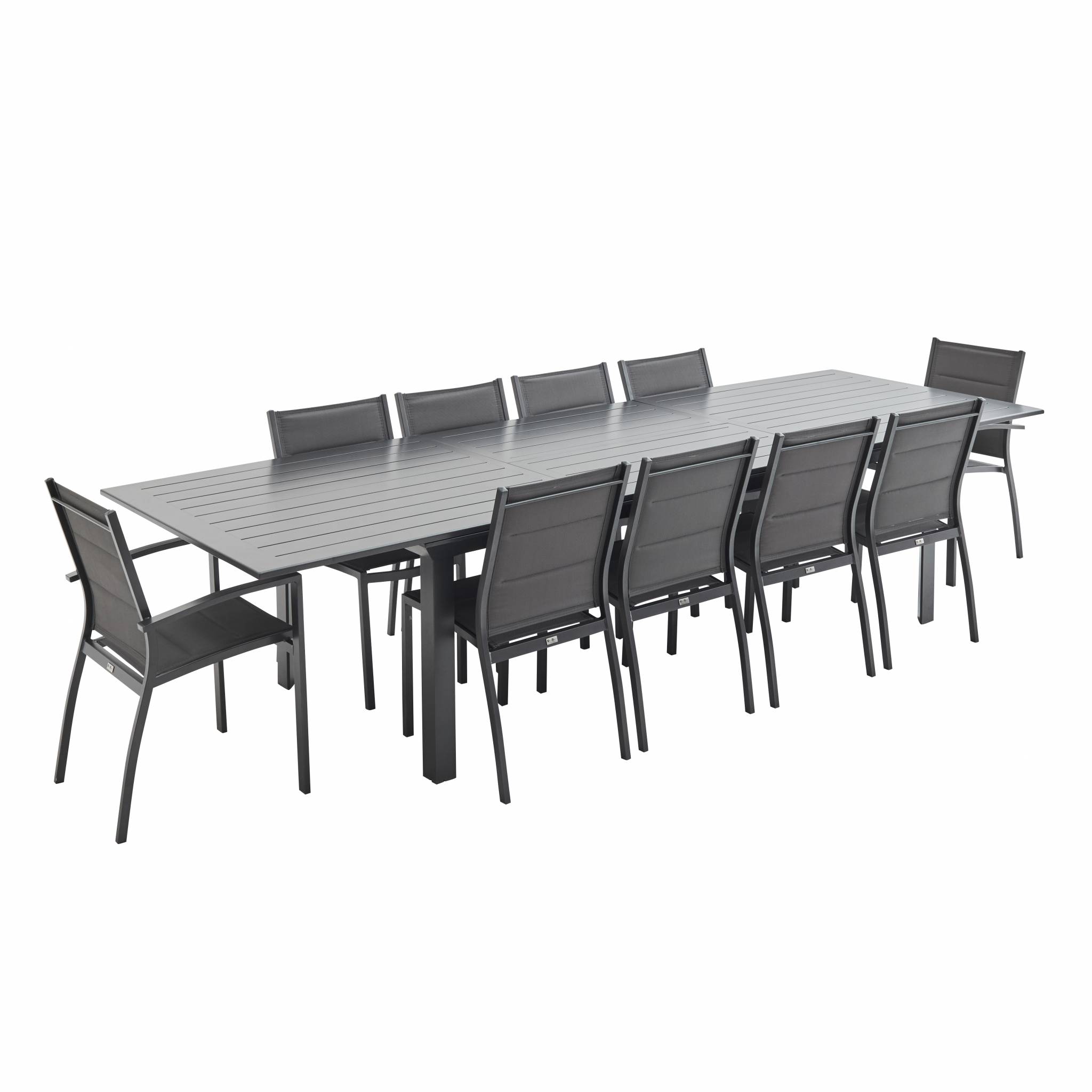 Table de jardin extensible aluminium + 10 assises ODENTON, SWEEEK