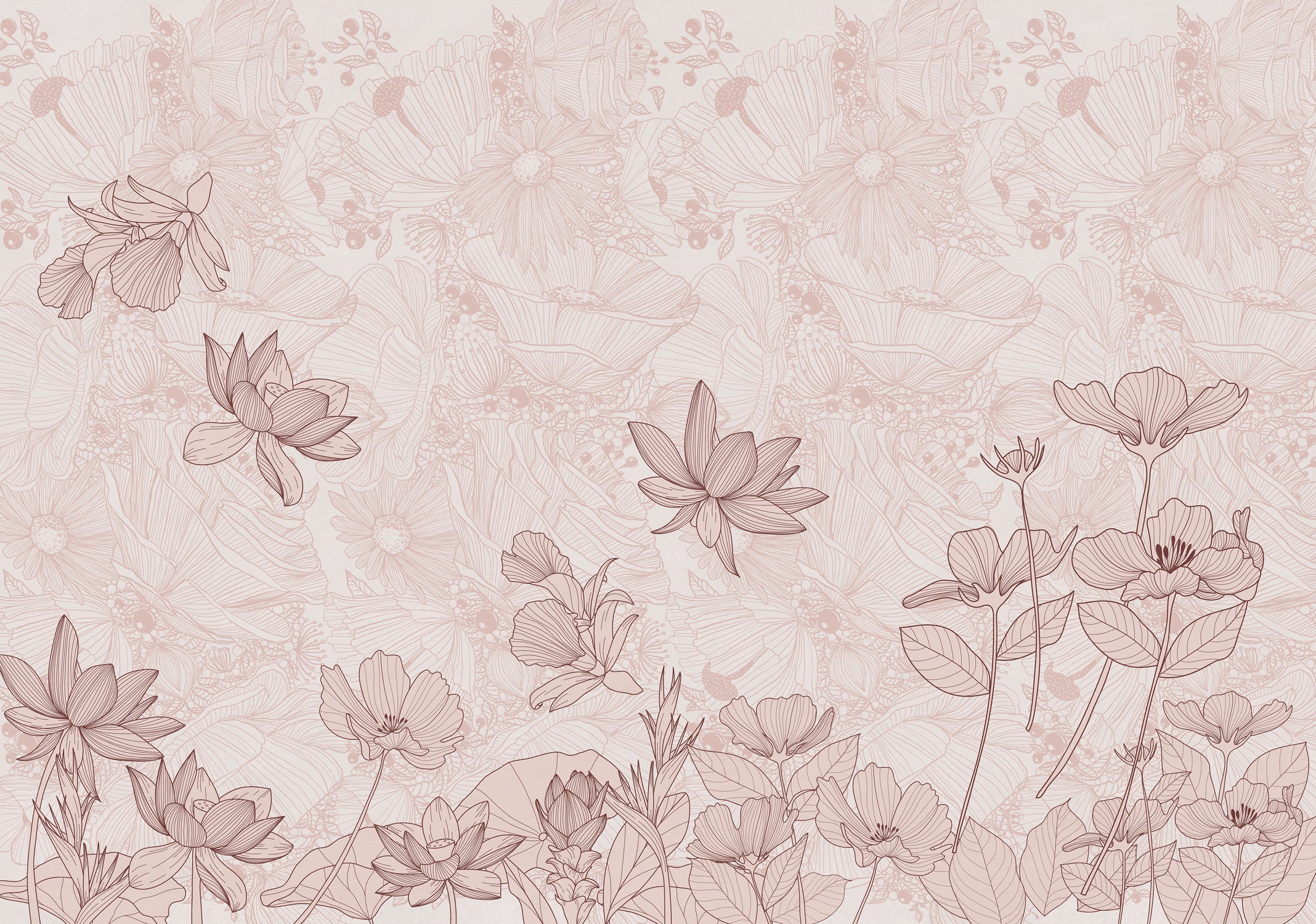 Papier peint panoramique Murmure floral - Lé Papiers de Ninon, LE PAPIERS DE NINON