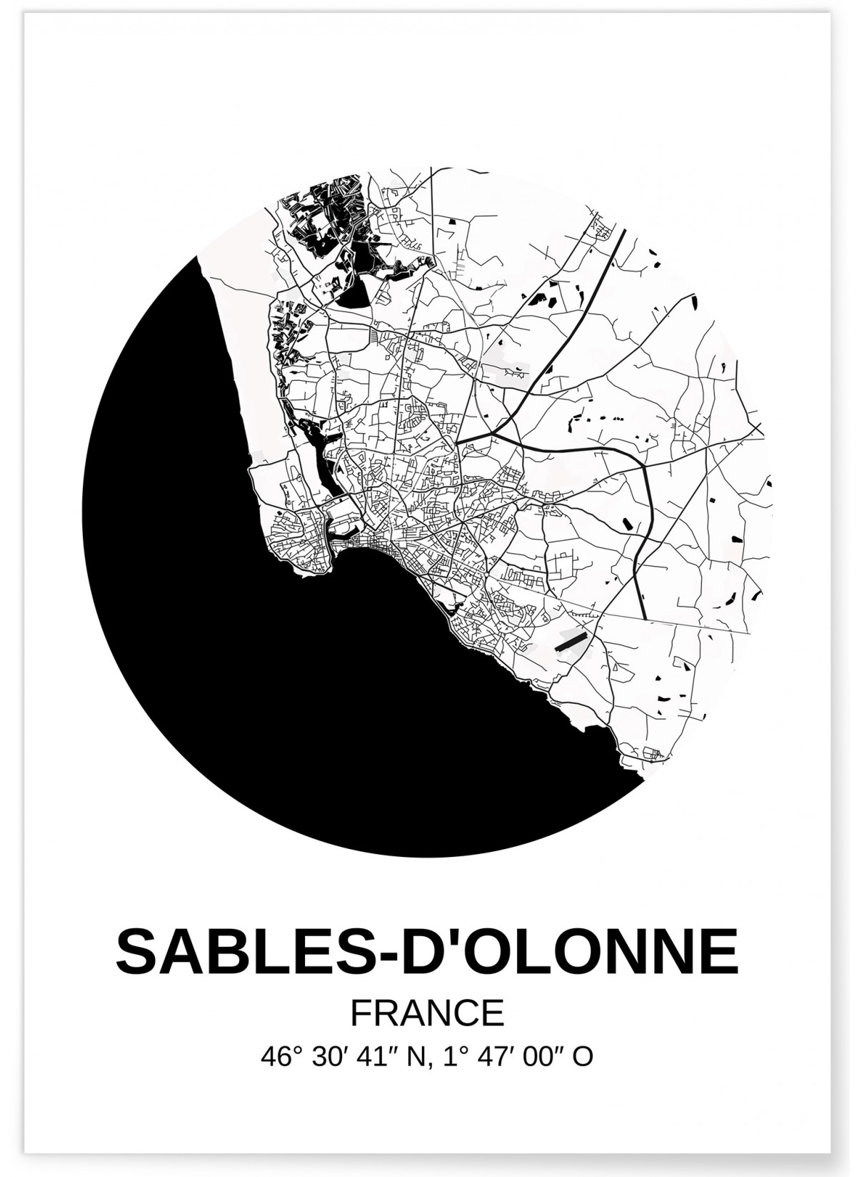 Affiche Carte Sables d'Olonne, L'AFFICHERIE