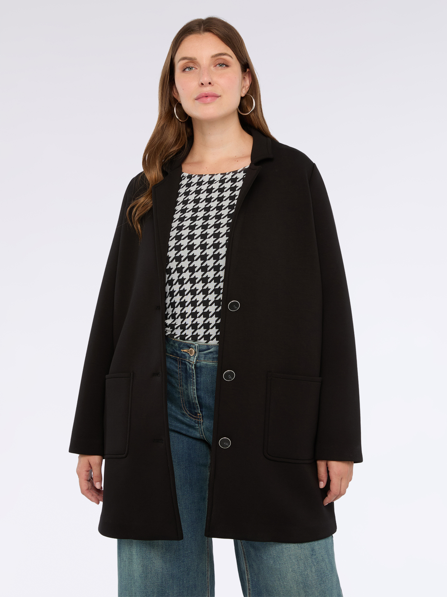 Manteau en néoprène à la ligne épurée., FIORELLA RUBINO