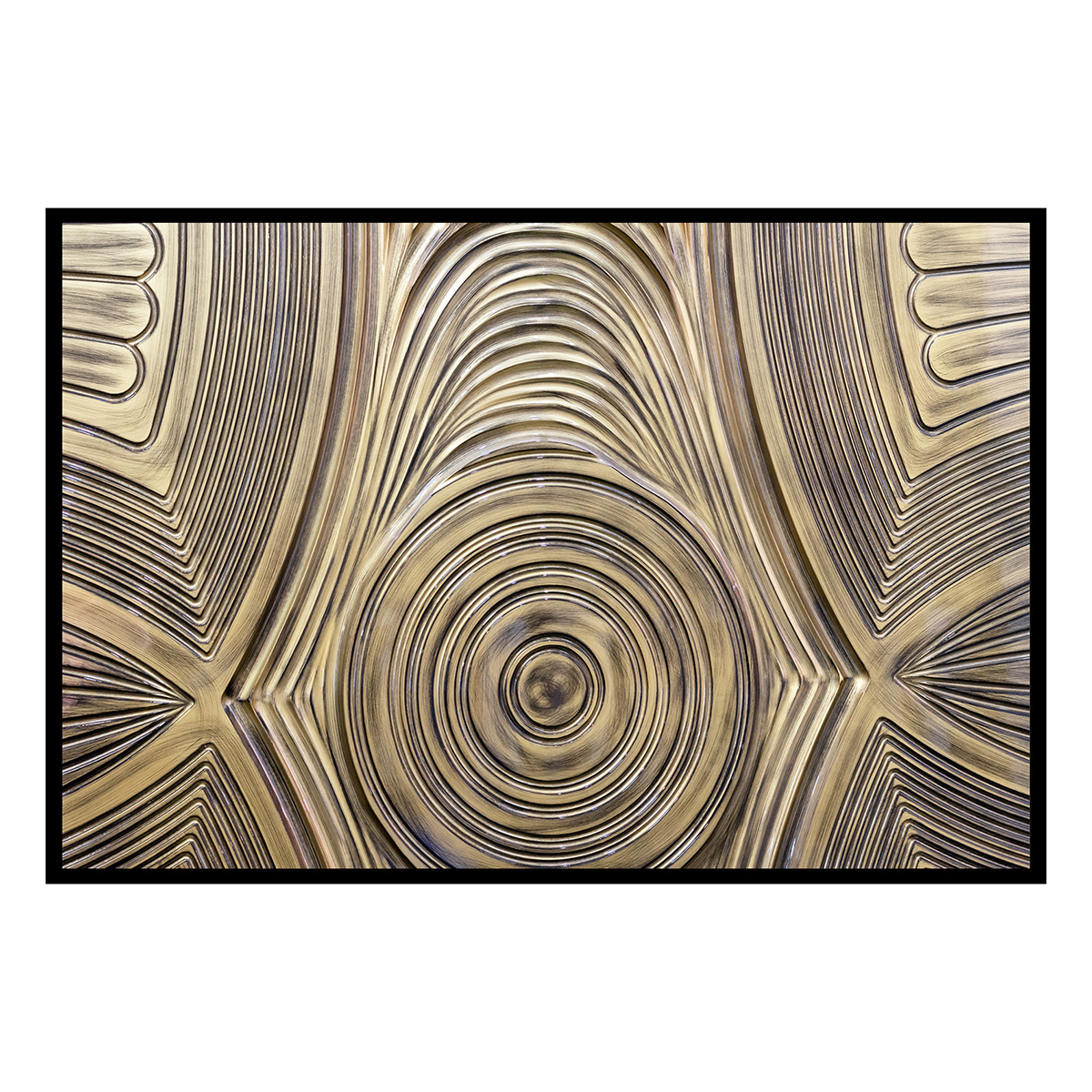 Affiche encadrée motif abstrait cercles design gris, HEXOA