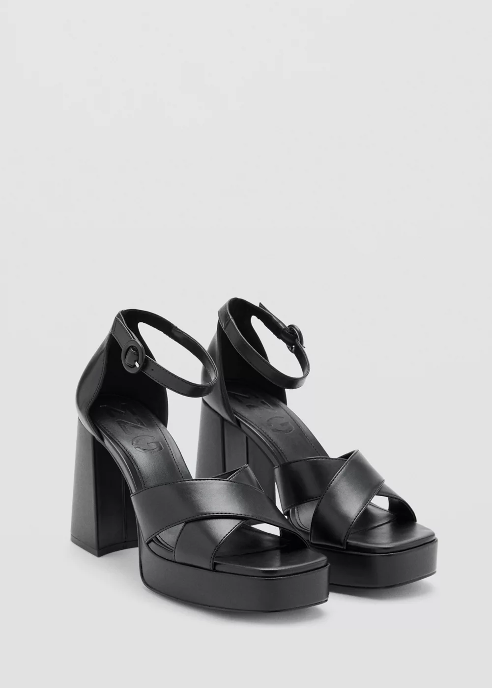 Sandale à talon avec brides croisées, MANGO TEEN