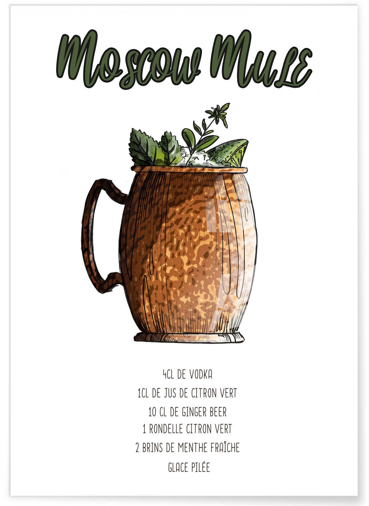 Affiche Cocktail Moscow Mule, L'AFFICHERIE