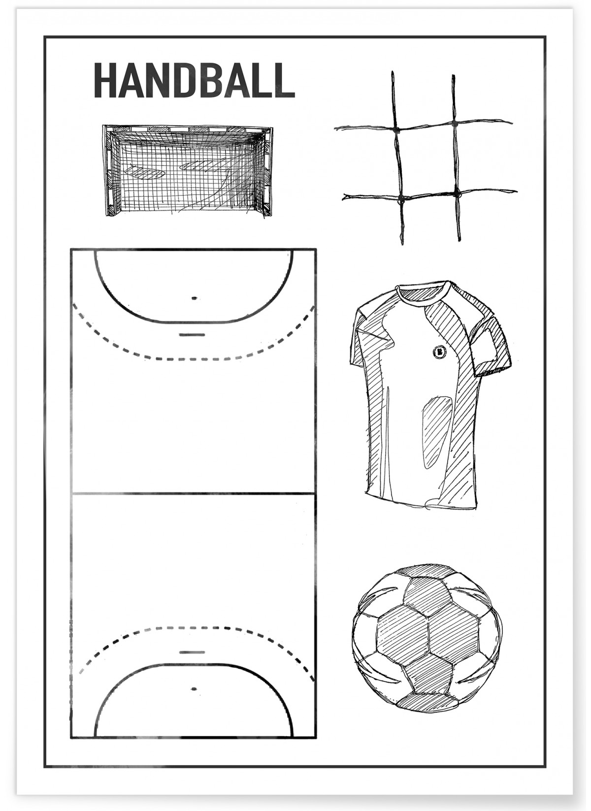 Affiche Terrain de handball, L'AFFICHERIE