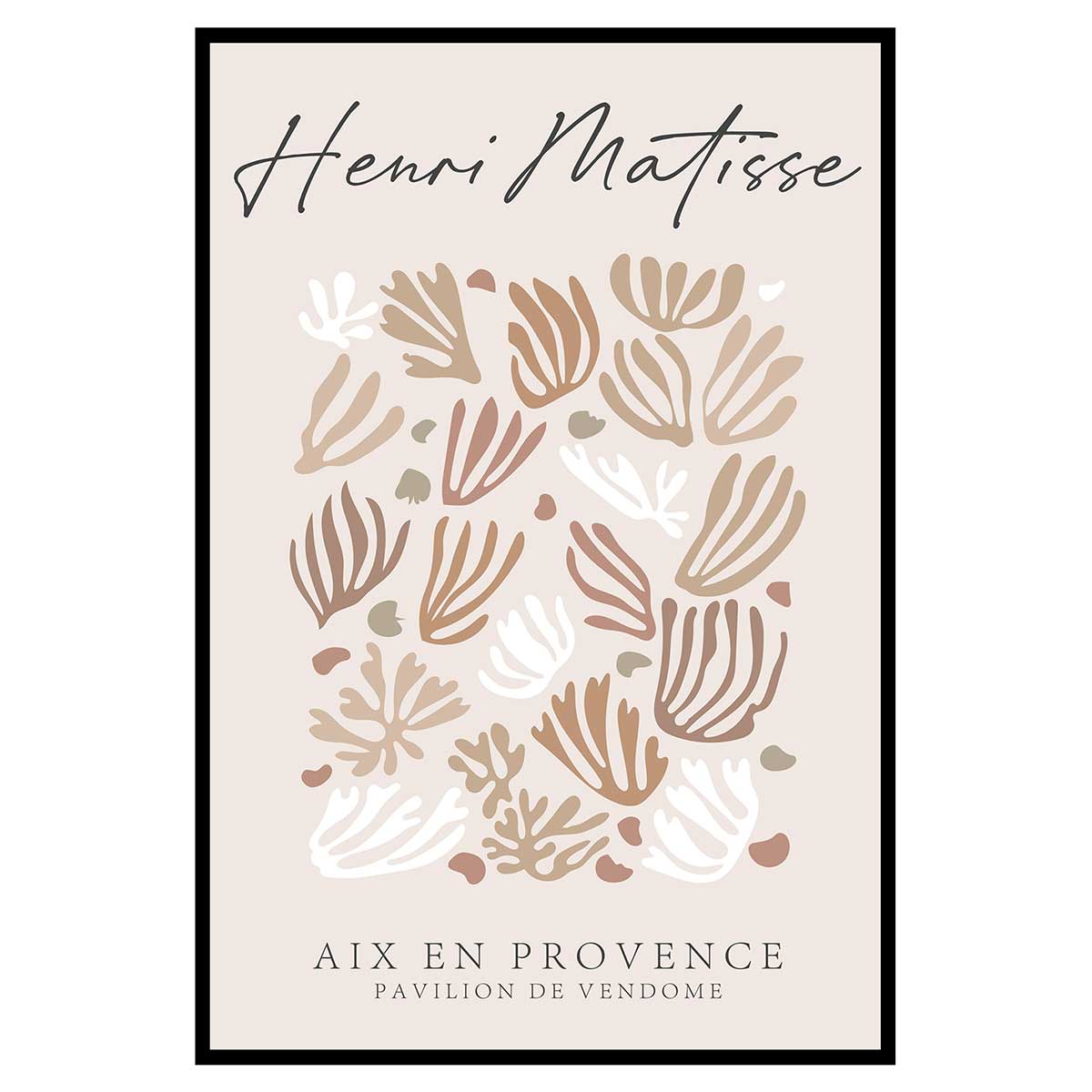 Affiche encadrée feuilles abstraites matisse, HEXOA