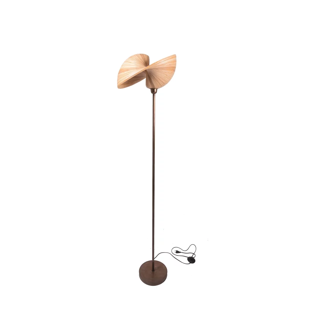 Lampadaire en bronze et bambou EKO, HYDILE