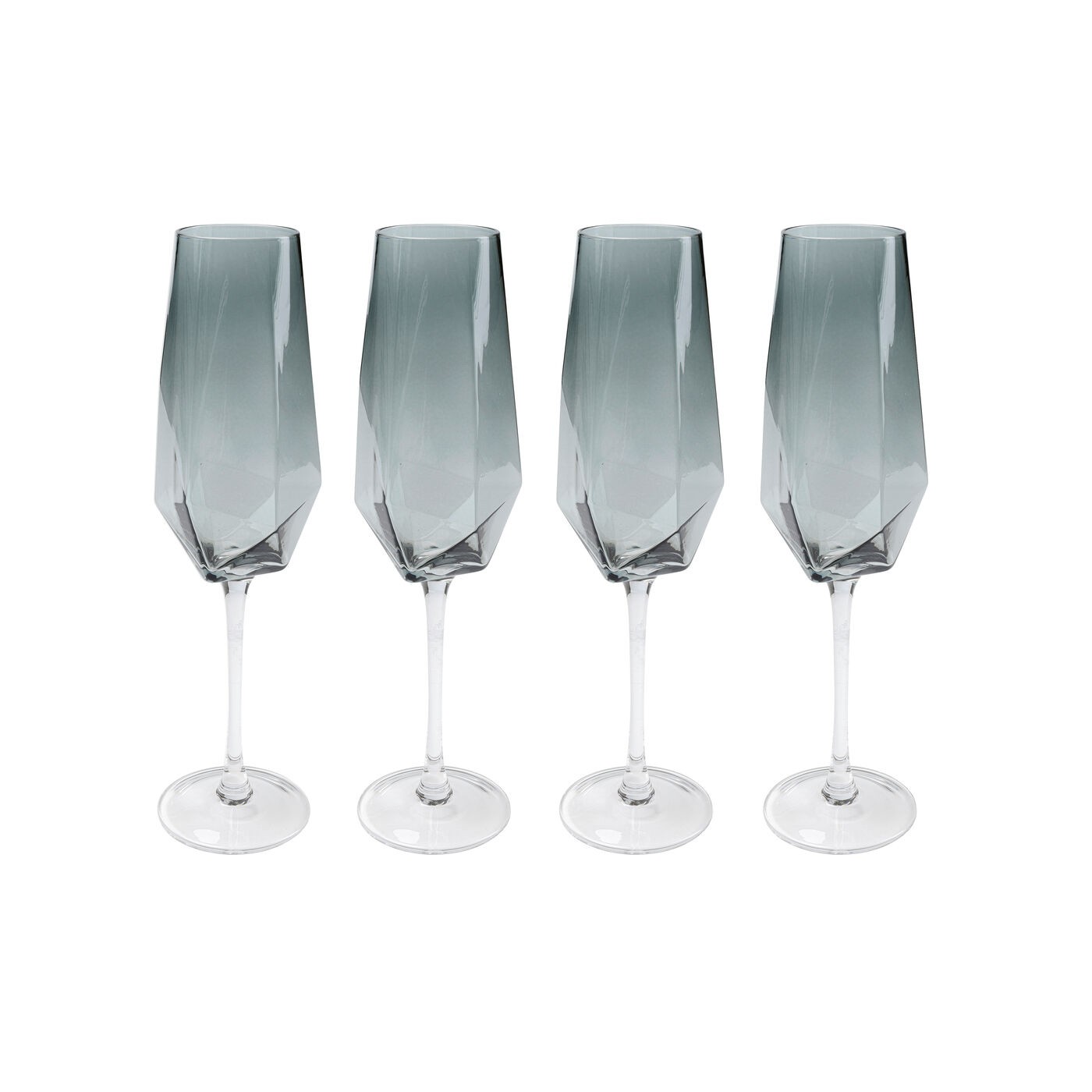 Lot de 4 flûtes à champagne, DIAMOND, KARE DESIGN