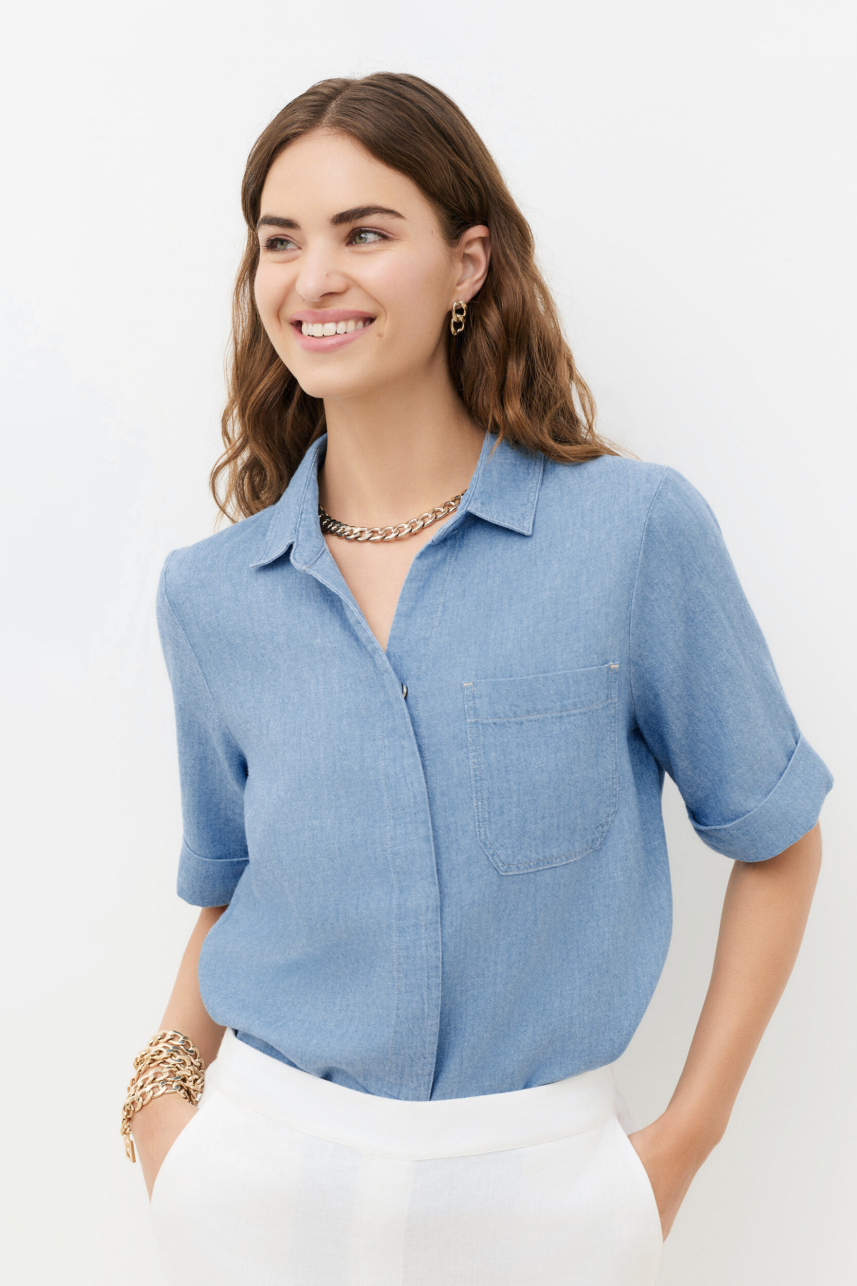 Chemise droite en lin CARRIS, CAROLL