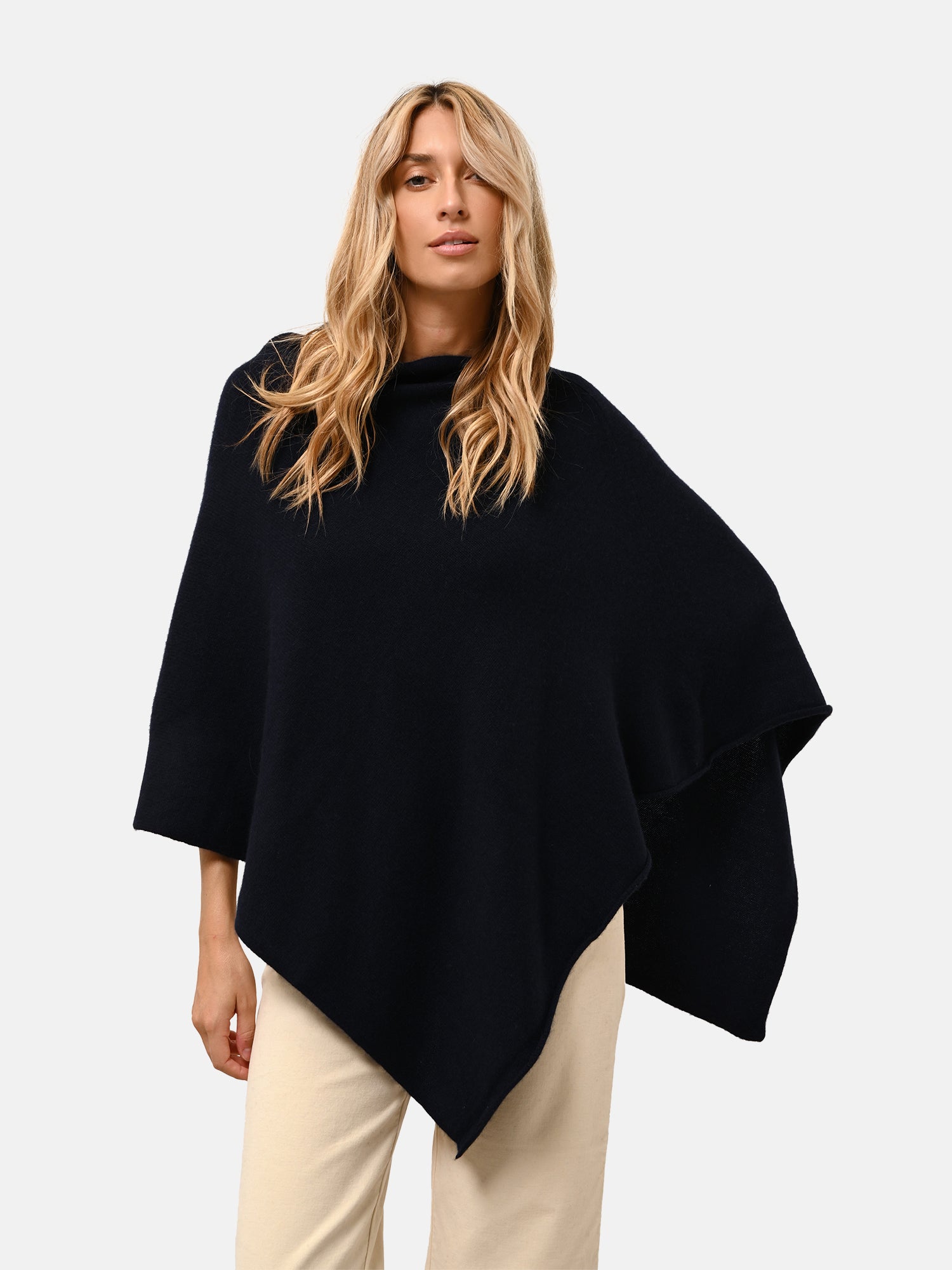 Poncho 4 Fils Navy Ashley, JUST CASHMERE
