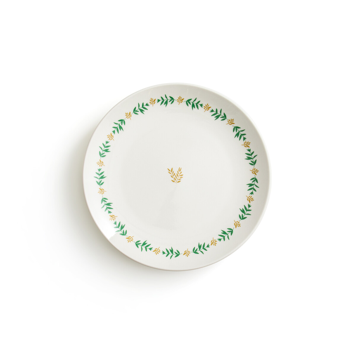 Lot de 4 assiettes plates grès émaillé, hortensia Couleur blanc/violet