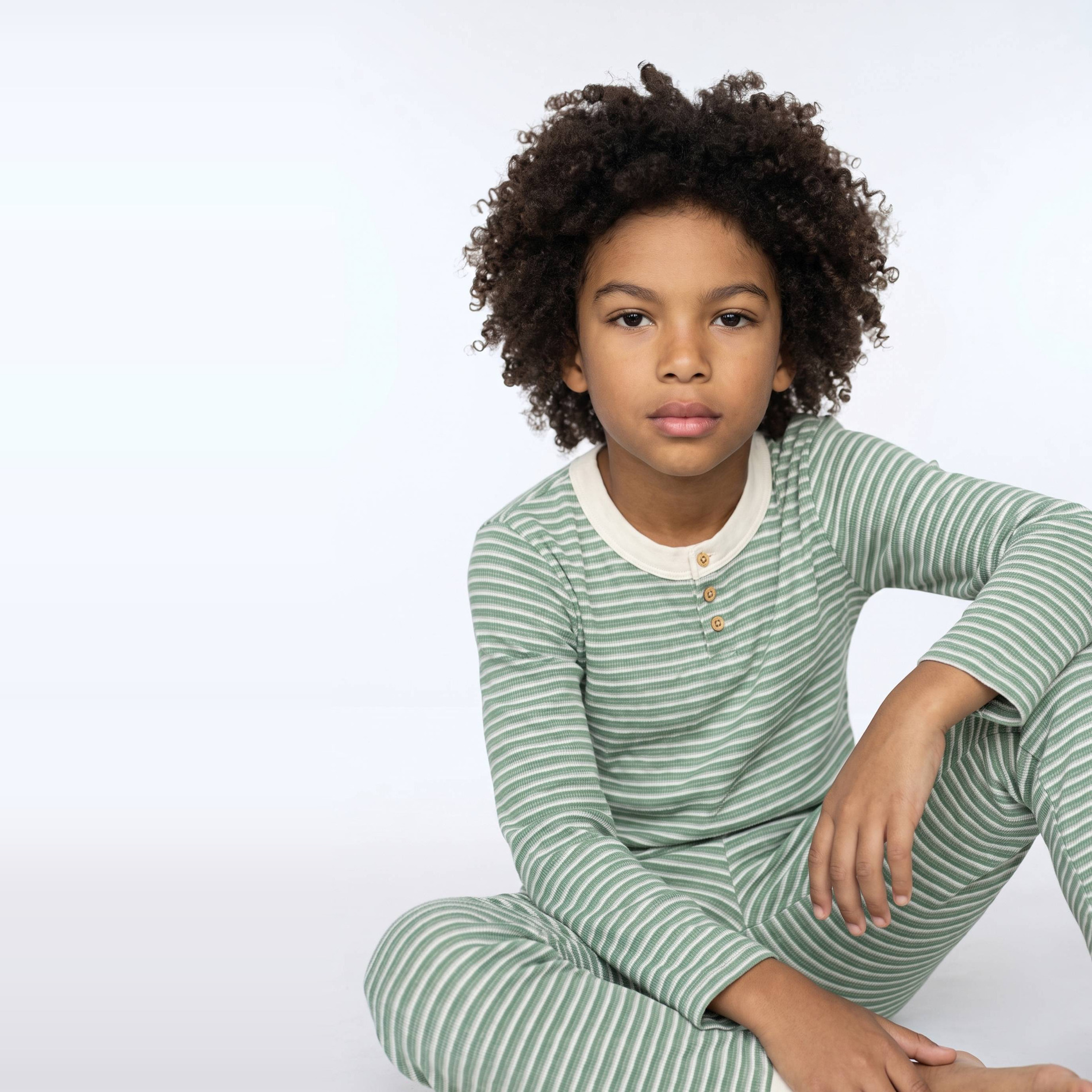 Pyjama manches longues rayé en coton BIO GOTS, MONOPRIX