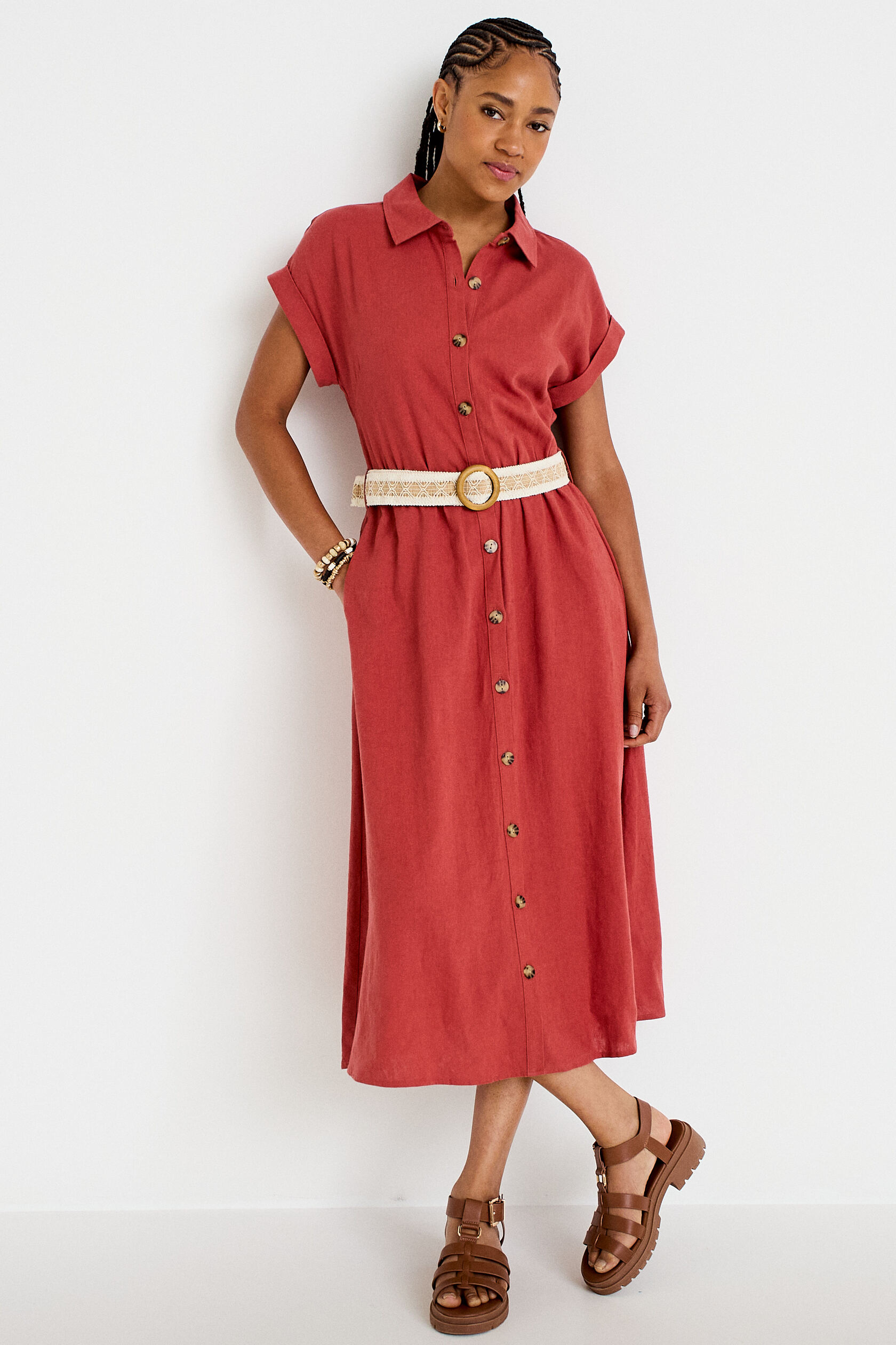 Robe évasée avec ceinture amovible, CACHE CACHE
