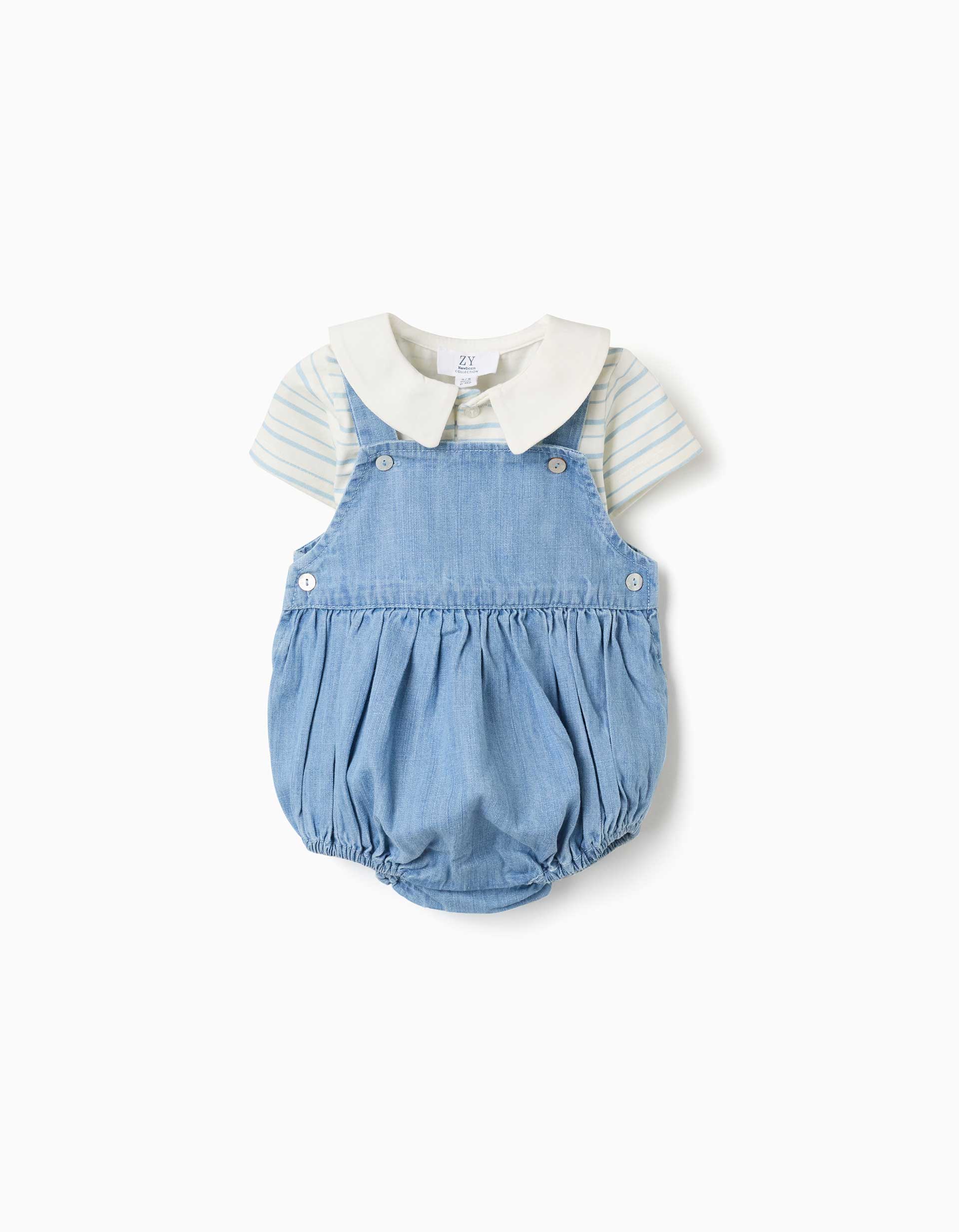 Ensemble body à rayures et barboteuse en jean, ZIPPY