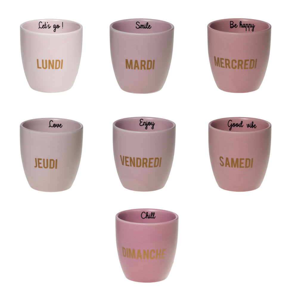 Coffret de 7 tasses Week 7 cm - WEEK, TABLE PASSION