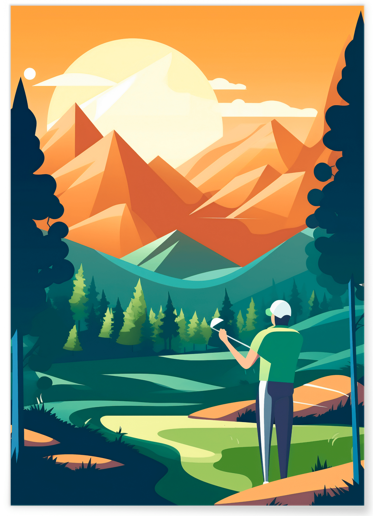 Affiche Illustration Golf, L'AFFICHERIE