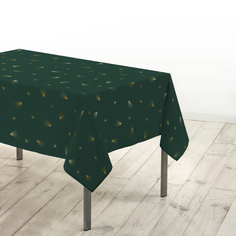 Nappe Rectangulaire 150x300 Antitache Sapin Vert Et Doré, DECORATIE
