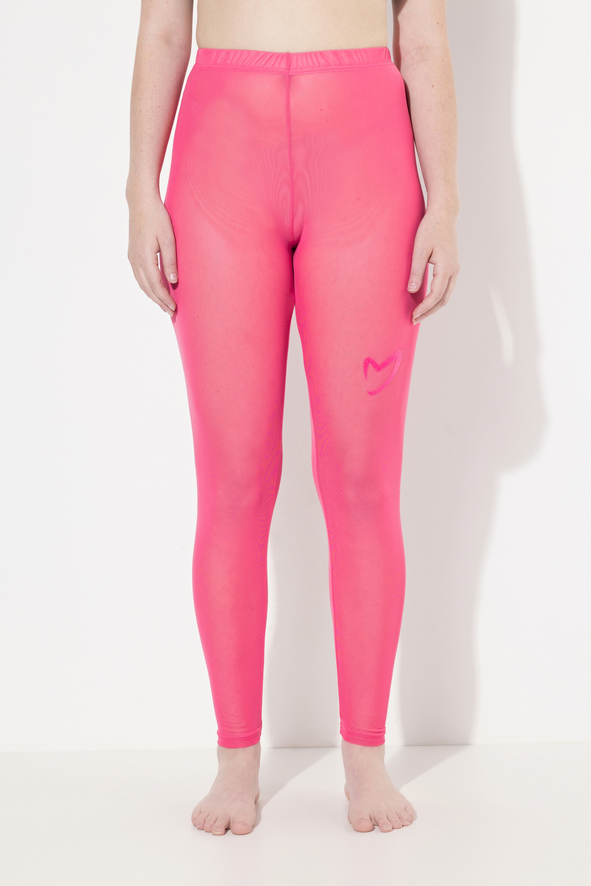 Legging en mesh. Imprimé floqué cœur sur, ULLA POPKEN
