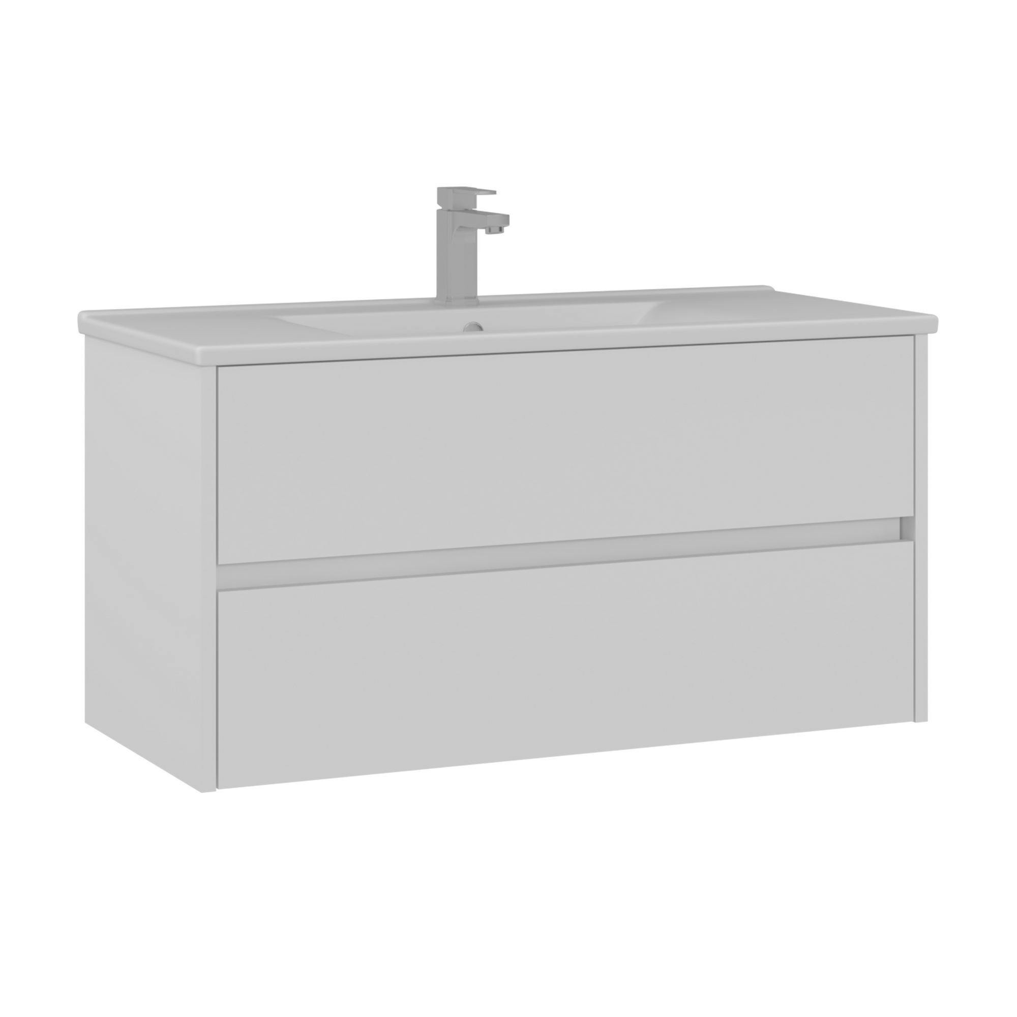 Meuble sous vasque 2 tiroirs 100 cm + vasque MOANA, PIER IMPORT
