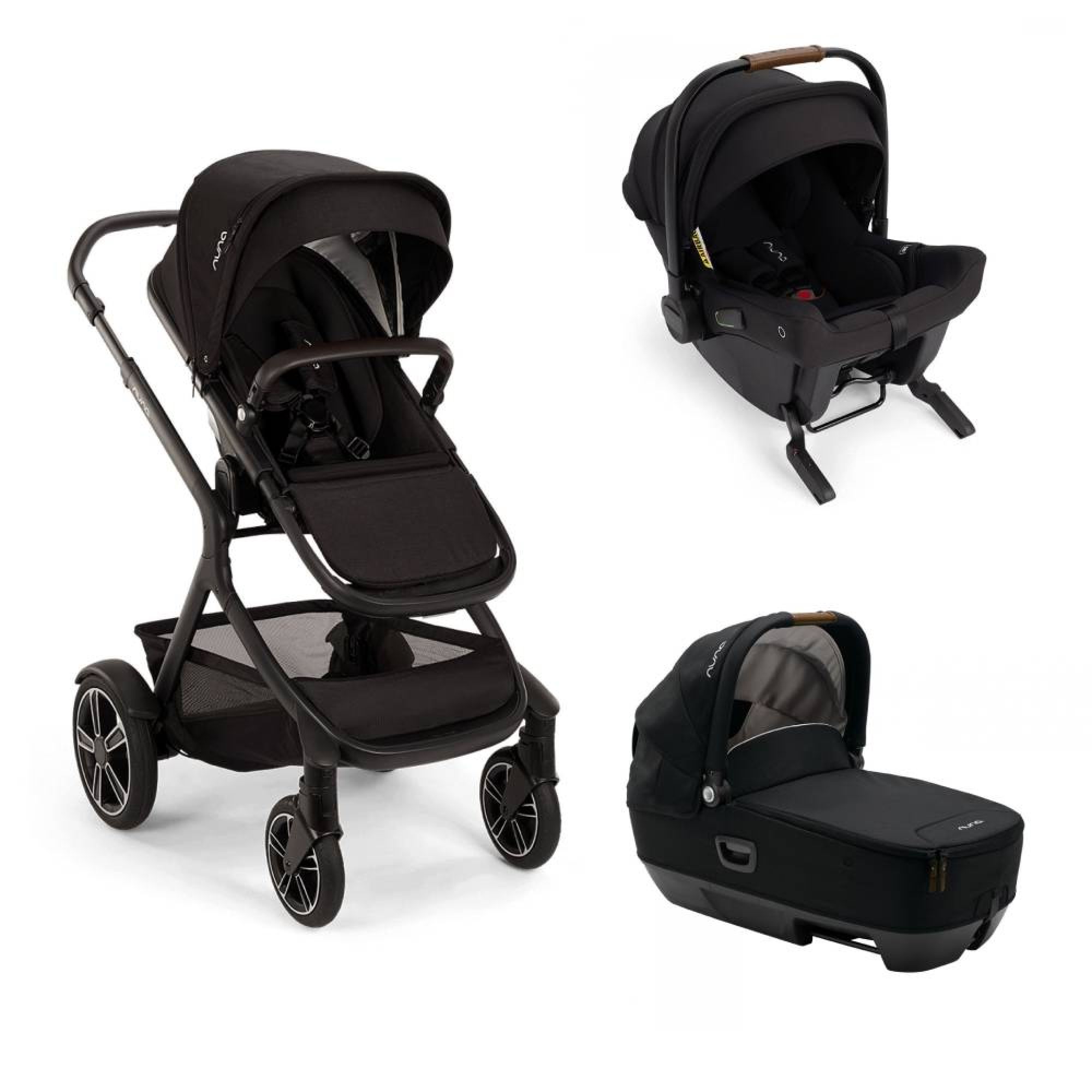 Poussette trio DEMI Next + siege auto PIPA urbn + Nacelle CARI Next Caviar, NUNA