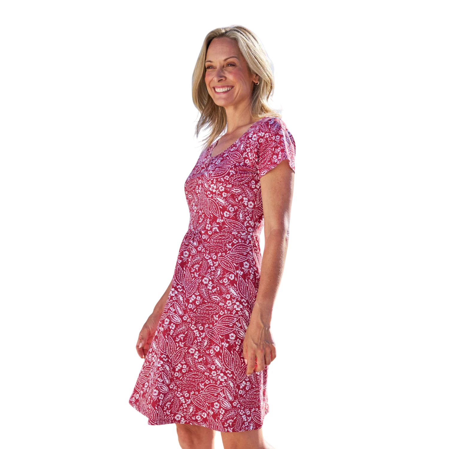 Robe patineuse col V motif/style feuilles et fleurs ESSENTIALS LORA, MOUNTAIN WAREHOUSE