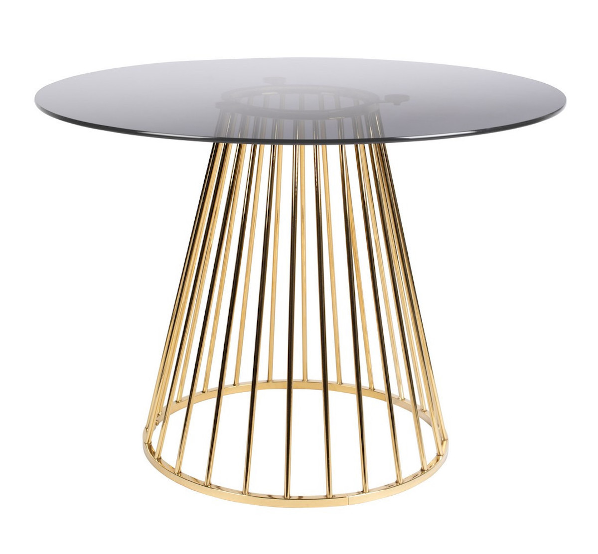 Table repas en verre et pied doré - CIRCLE, MATHI DESIGN