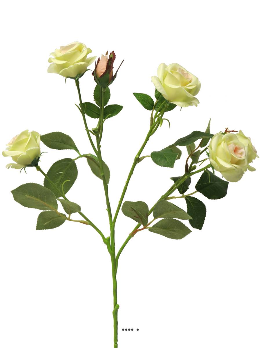 Branche de Rosier artificielle, 4 ramures, ARTIFICIELLES