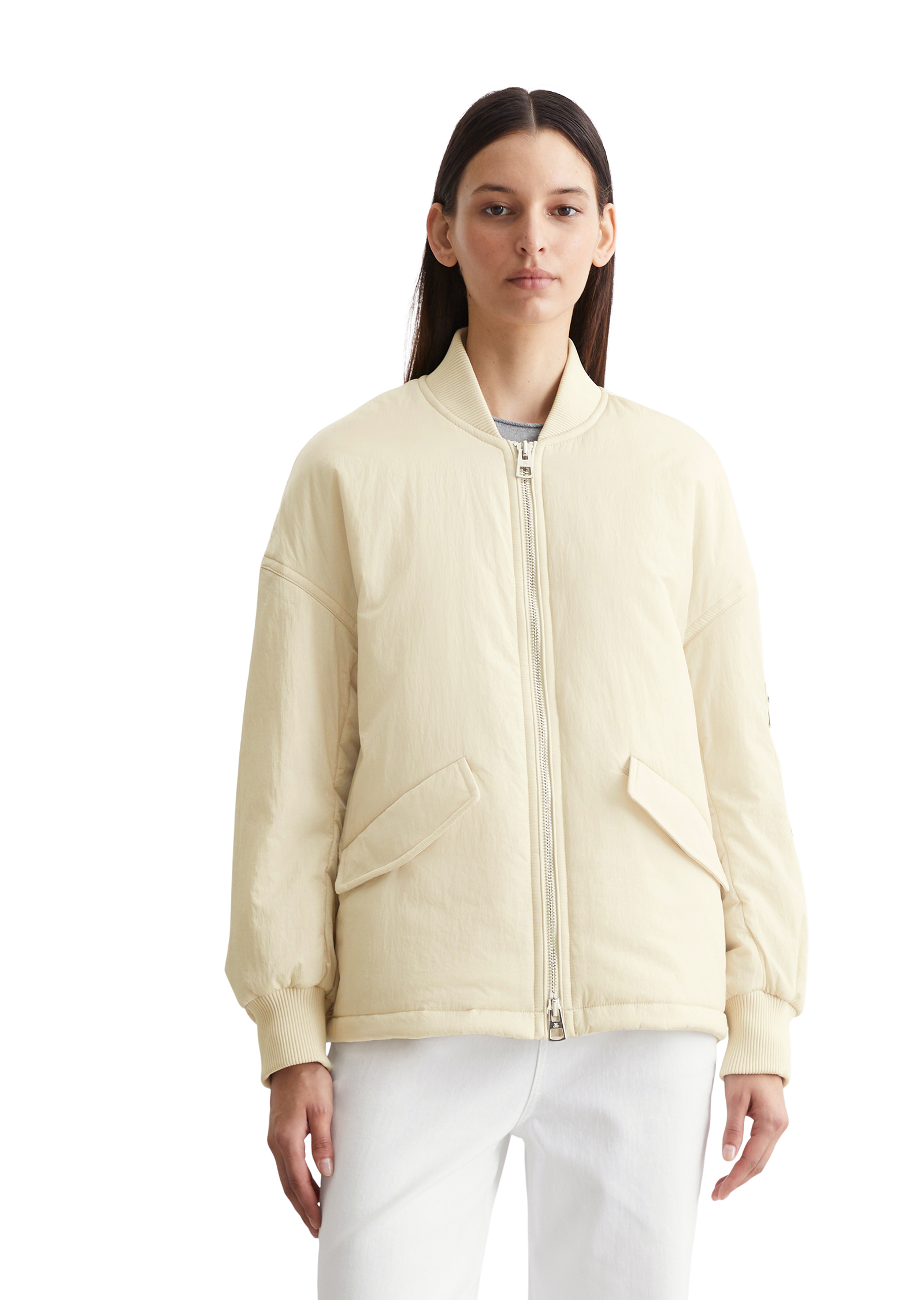 Blouson long relaxed en nylon froissé, MARC O'POLO