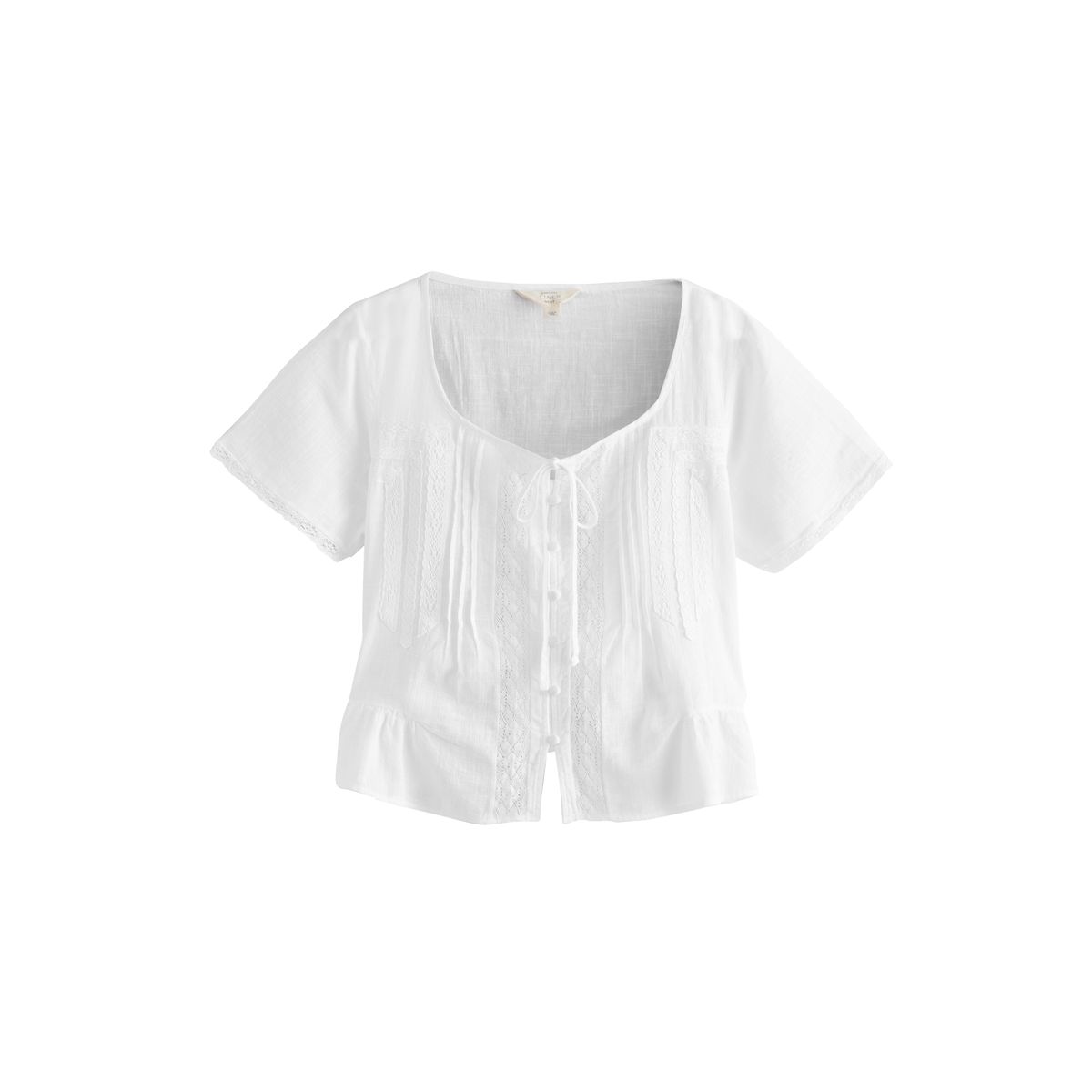 Blouse à manches courtes avec dentelle, NEXT