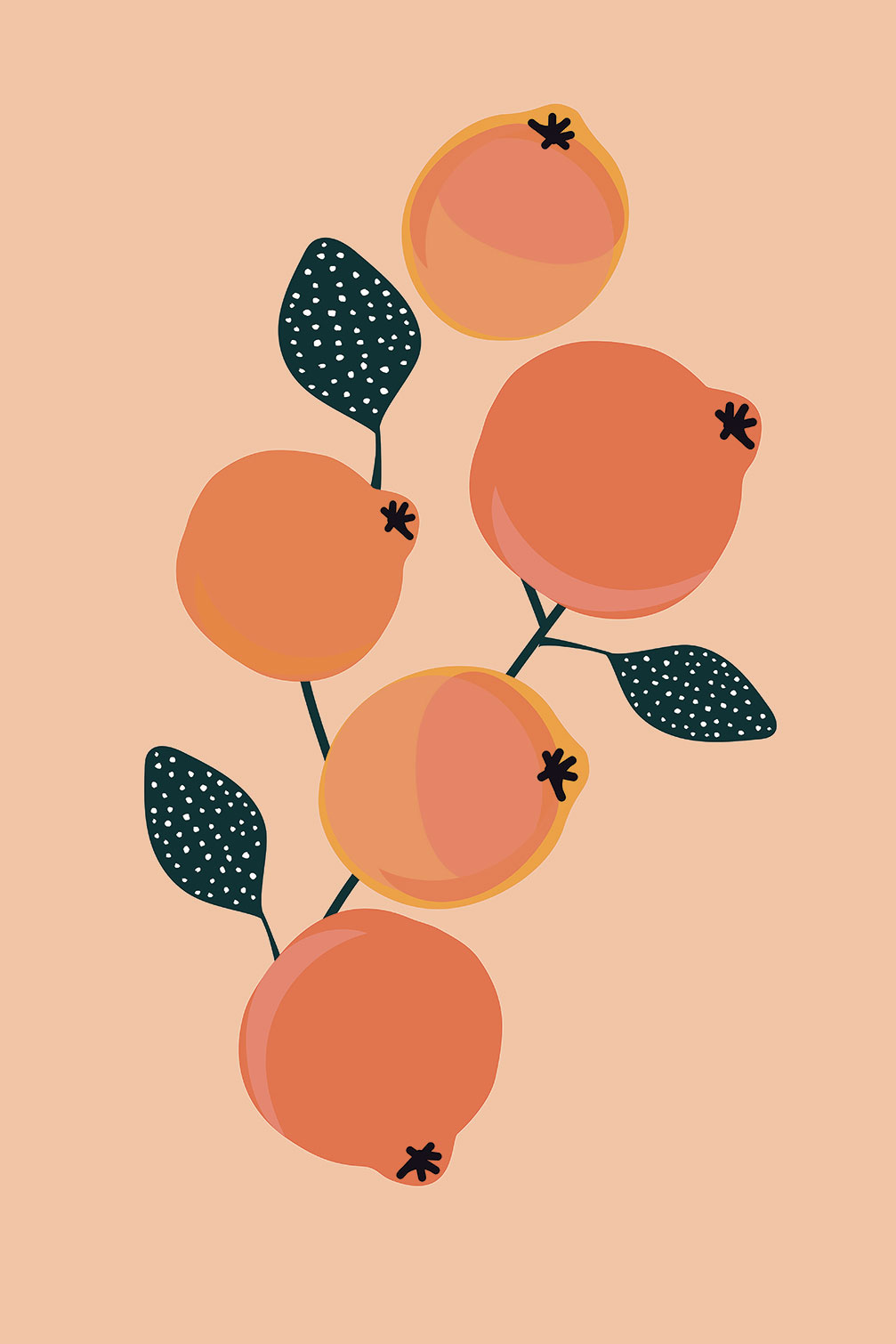 Tableau fruits vintage grenades orangées, HEXOA