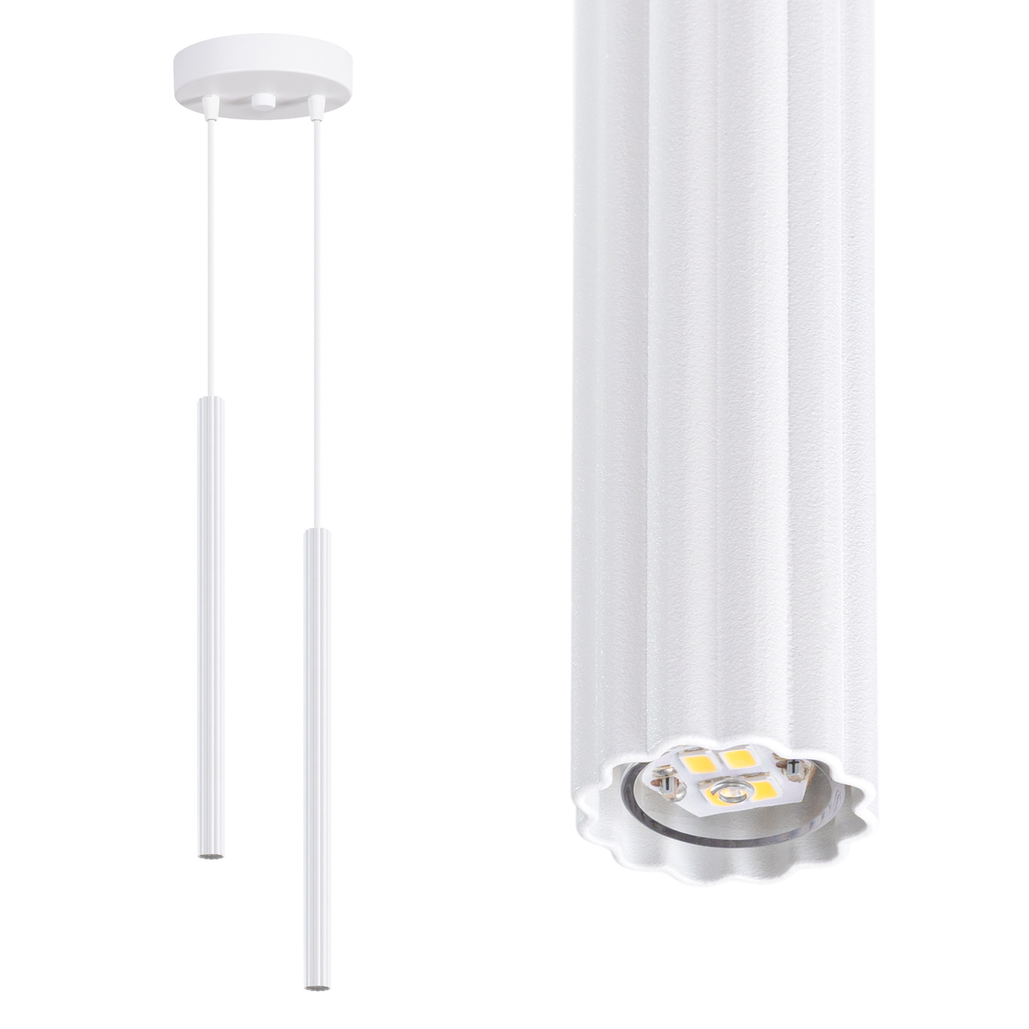 Suspension Acier Blanc G9 2 Arche, EDEN