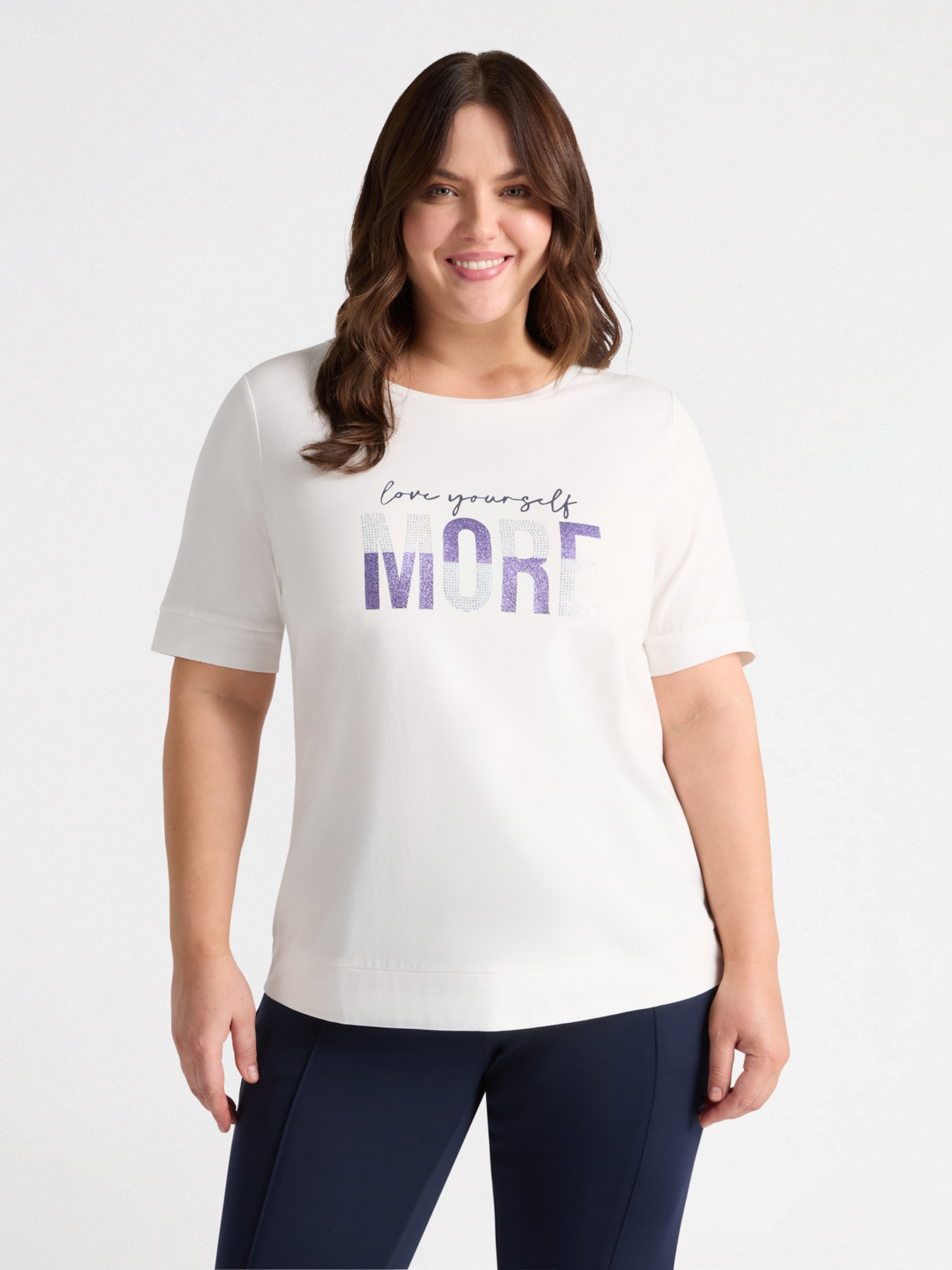 T-shirt avec écriture et nœud, FIORELLA RUBINO