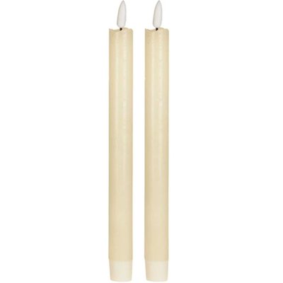 Set de 2 bougies longues chandelier LED ivoire WADIGA