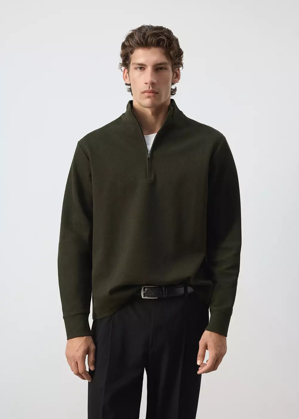 Sweat-shirt coton fermeture Éclair, MANGO MAN