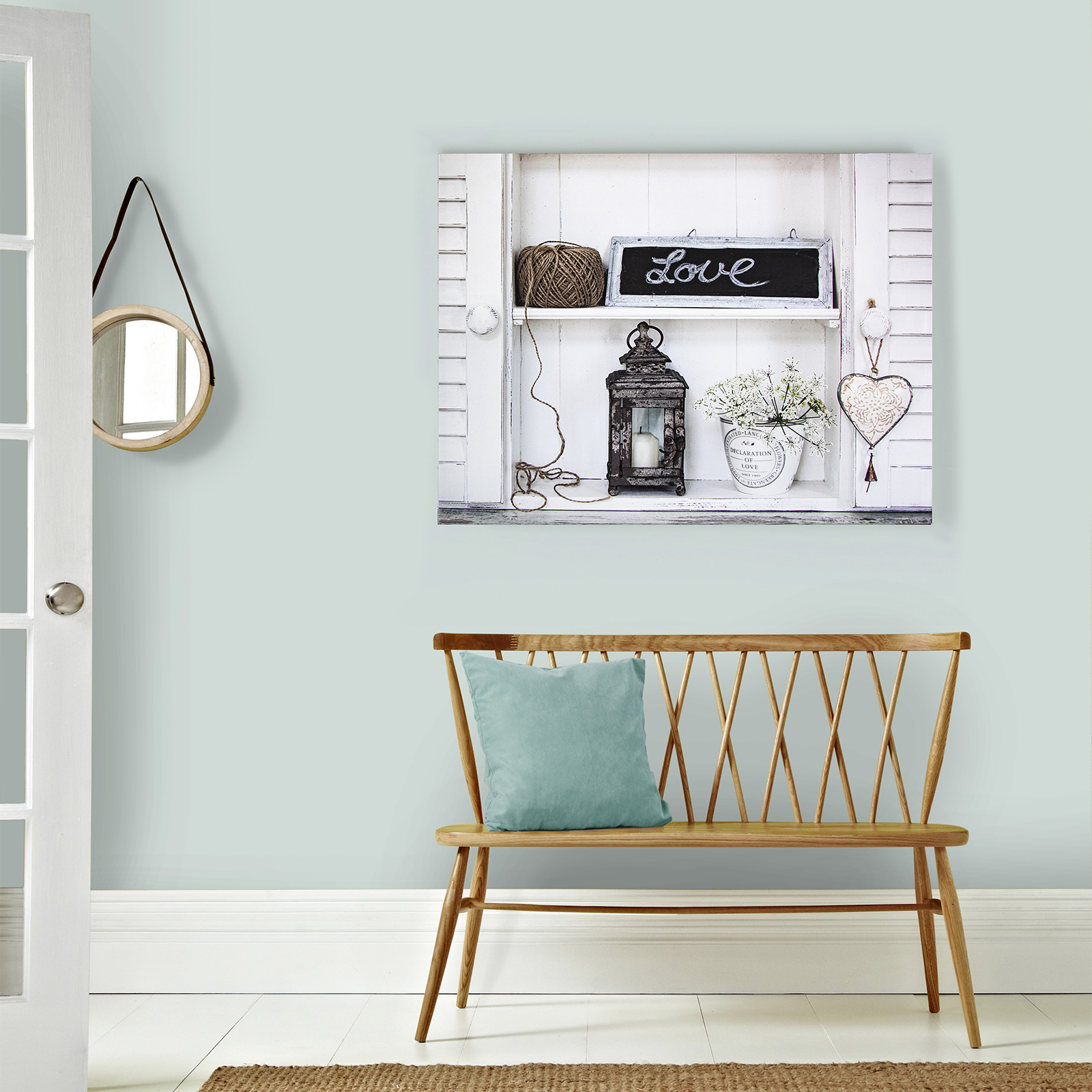 Toile Imprimée Étagère Scandi LOVE, ART FOR THE HOME