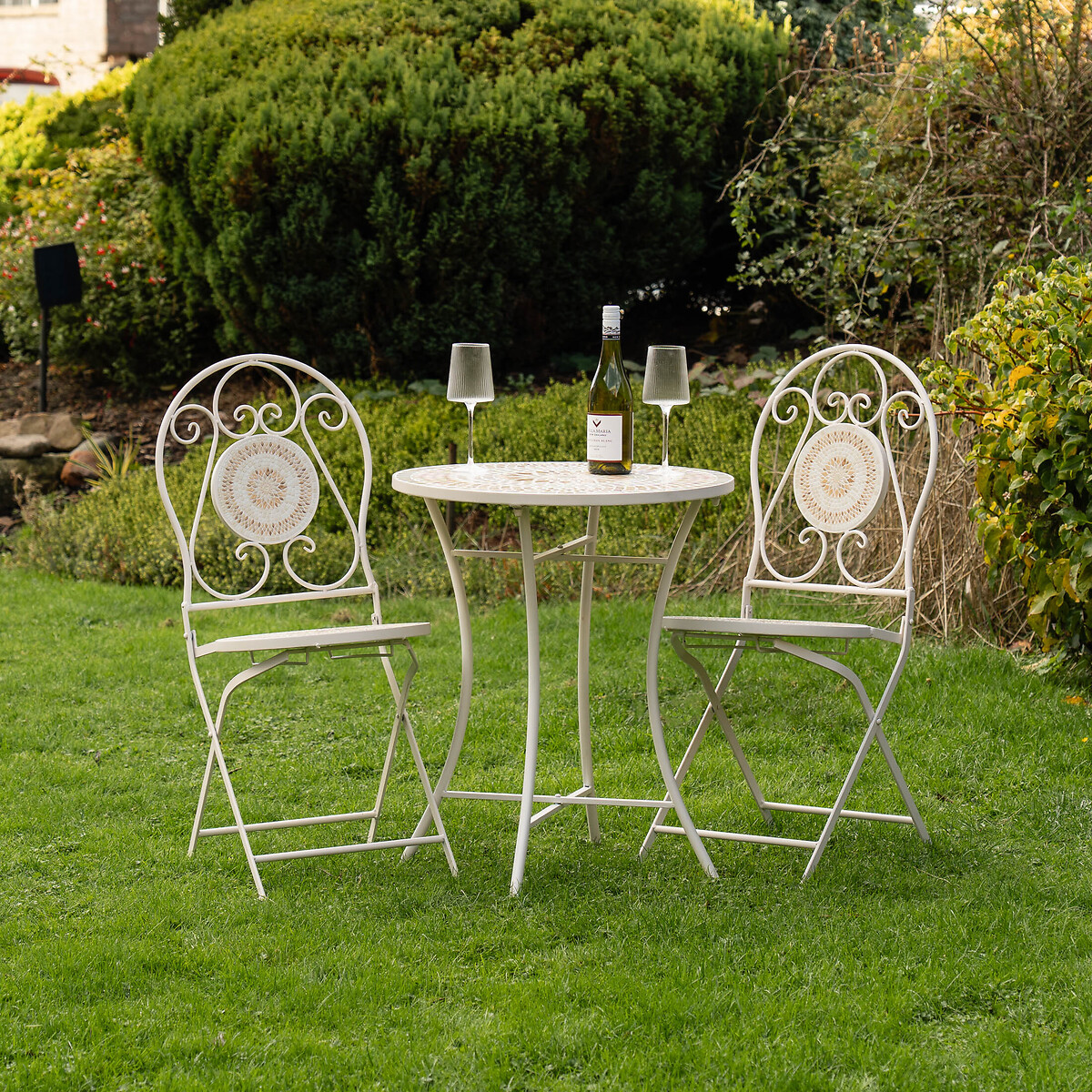 Seychelles Mosaic Metal Garden Bistro Set, SO'HOME