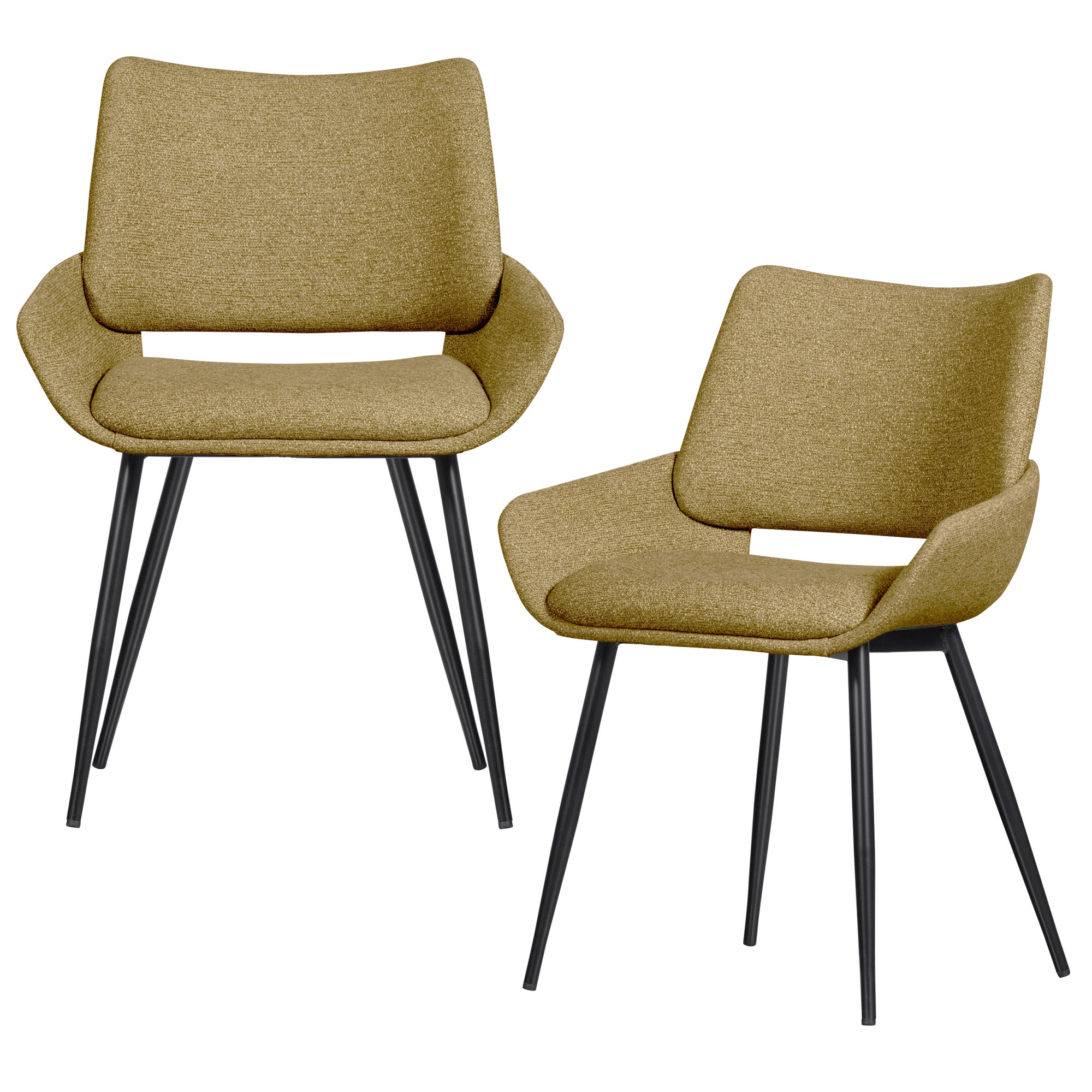 Lot de 2 chaises de table en tissu mélange PARADE, WOOOD