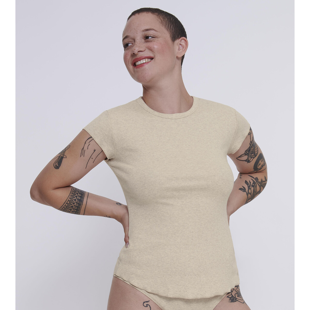 Image of Go Ribbed Cotton T-Shirt