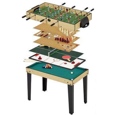 Table de jeux 10 en 1 - Baby Foot - Billard - Ping Pong - Hockey - Bowling - Cartes - Structure Bois - Accessoires Inclus KANGUI