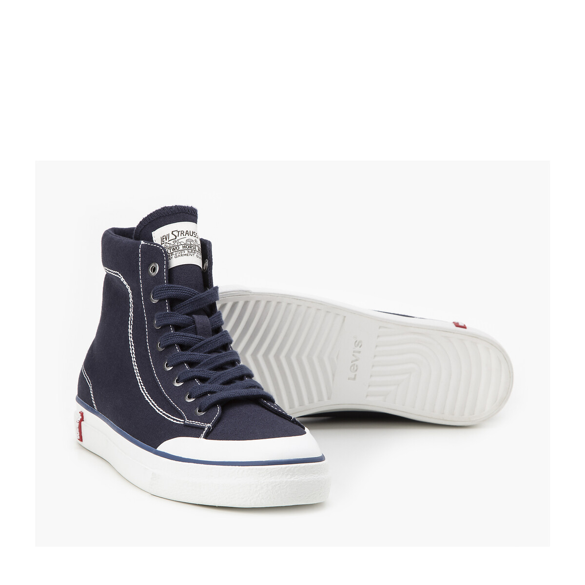 Ls2 mid high top trainers in canvas navy blue Levi s La Redoute