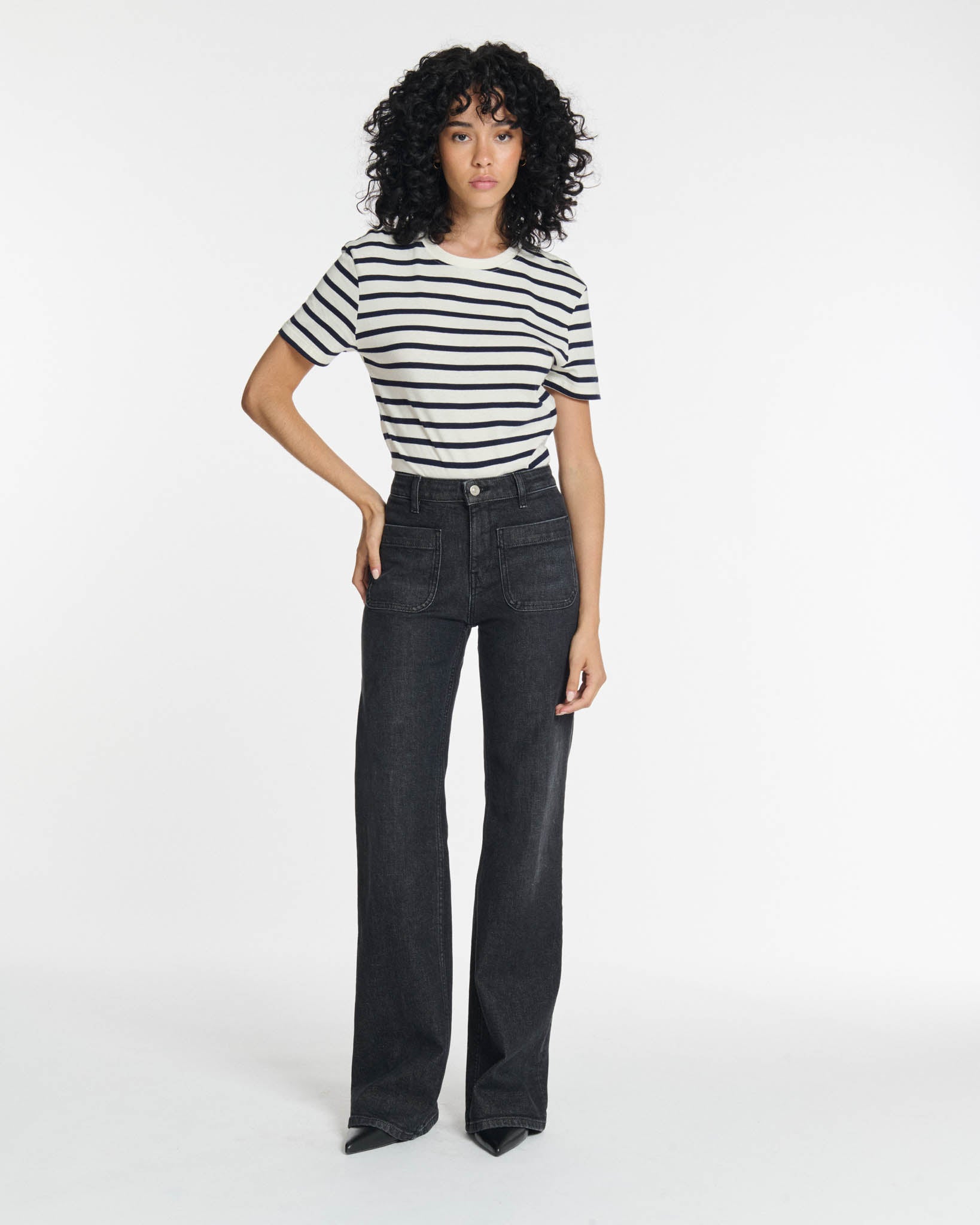 Jeans flare taille moyenne, LABDIP