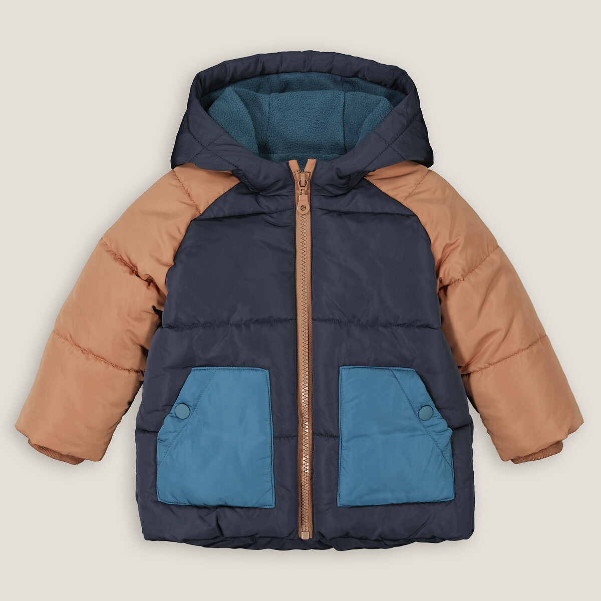 Warm Hooded Padded Jacket with Fleece Lining, LA REDOUTE COLLECTIONS