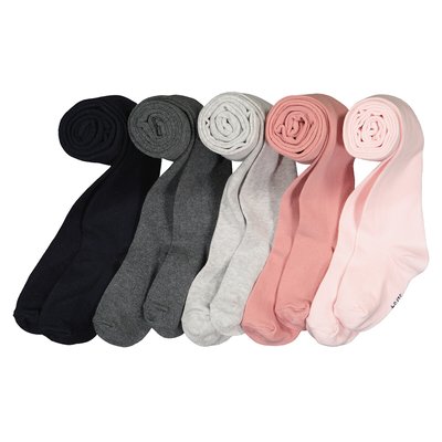 Pack of 5 Plain Tights in Cotton Mix LA REDOUTE COLLECTIONS