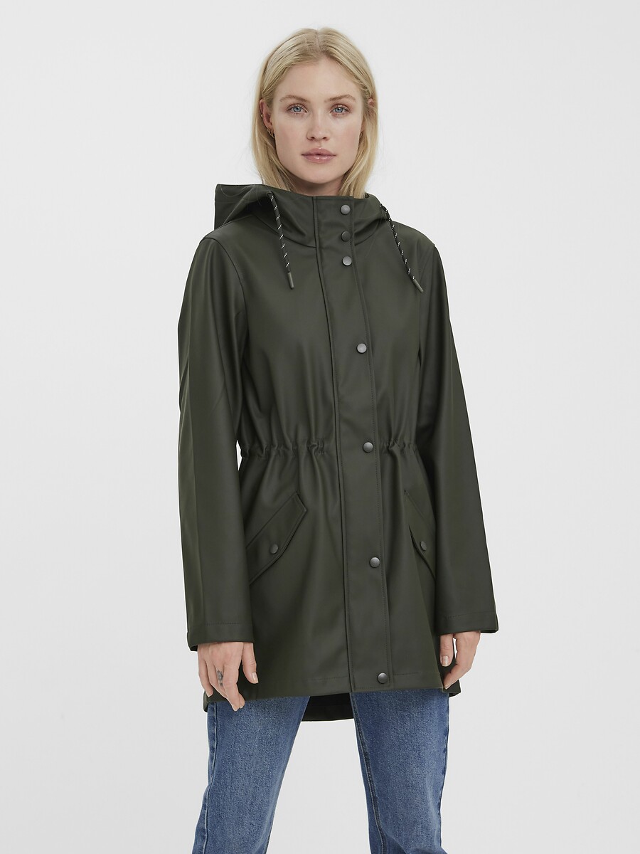 Chubasquero con capucha de longitud media, VERO MODA