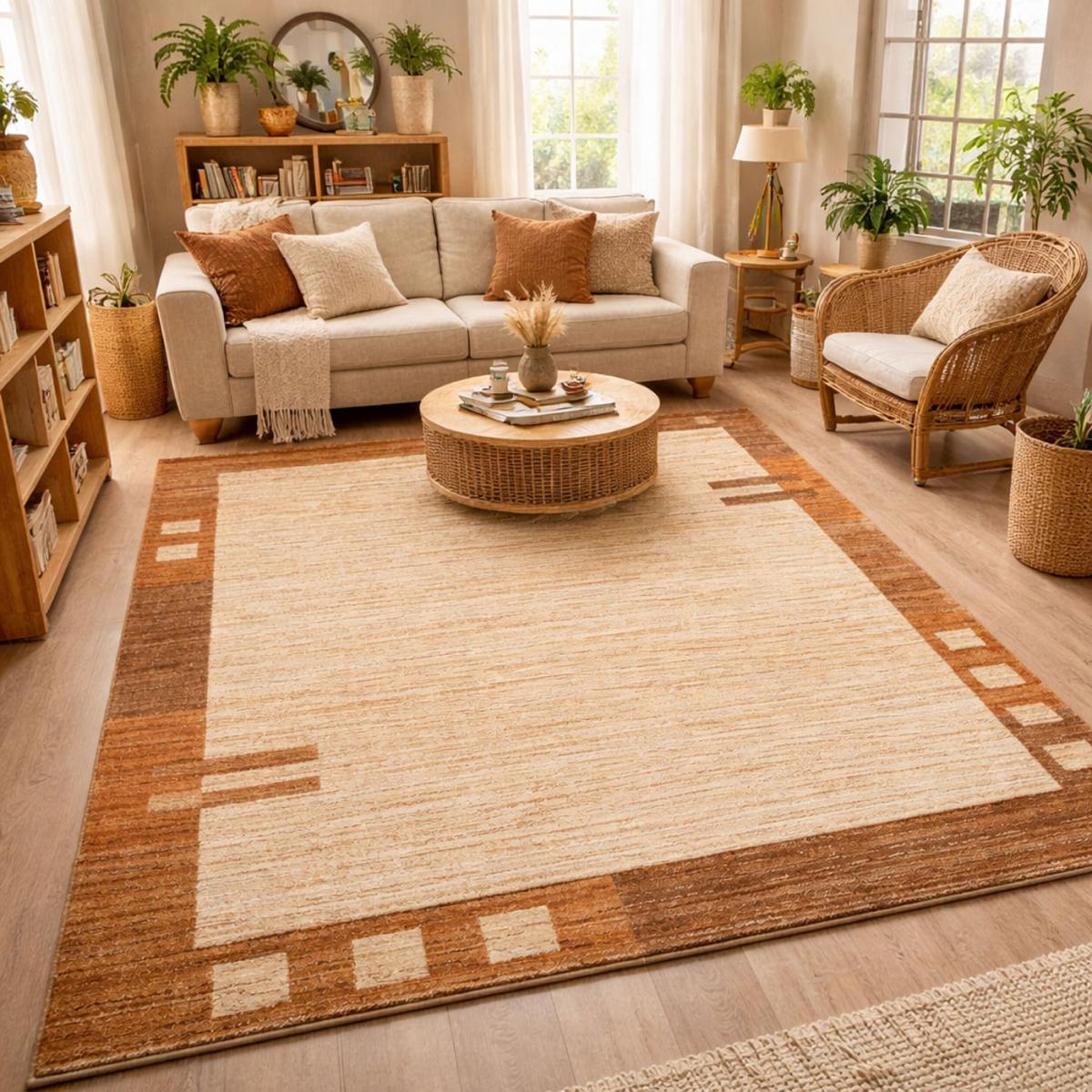 Tapis salon et chambre tissé motif simple CHOBAY 1, UN AMOUR DE TAPIS