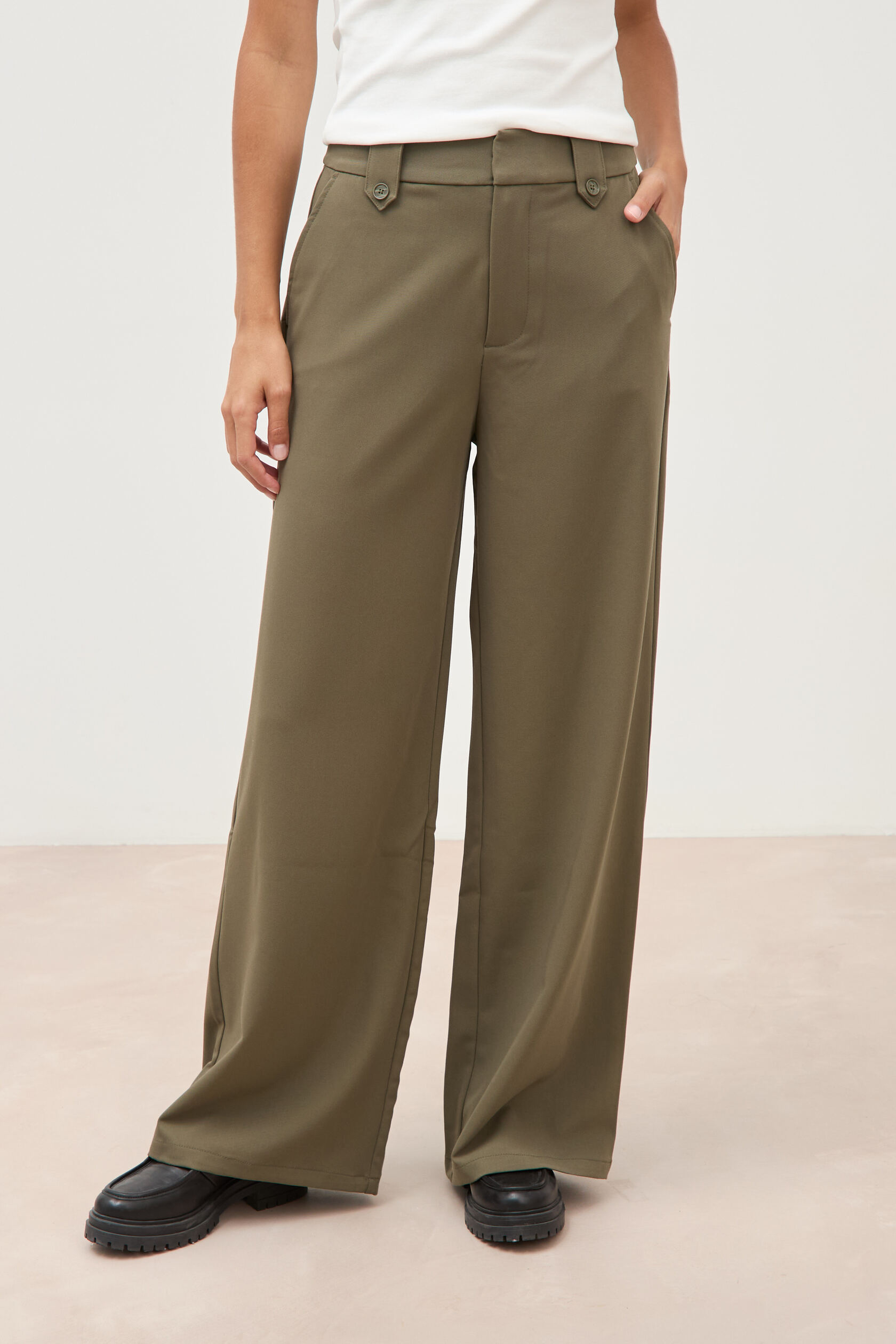Pantalon large taille haute fluide, BONOBO