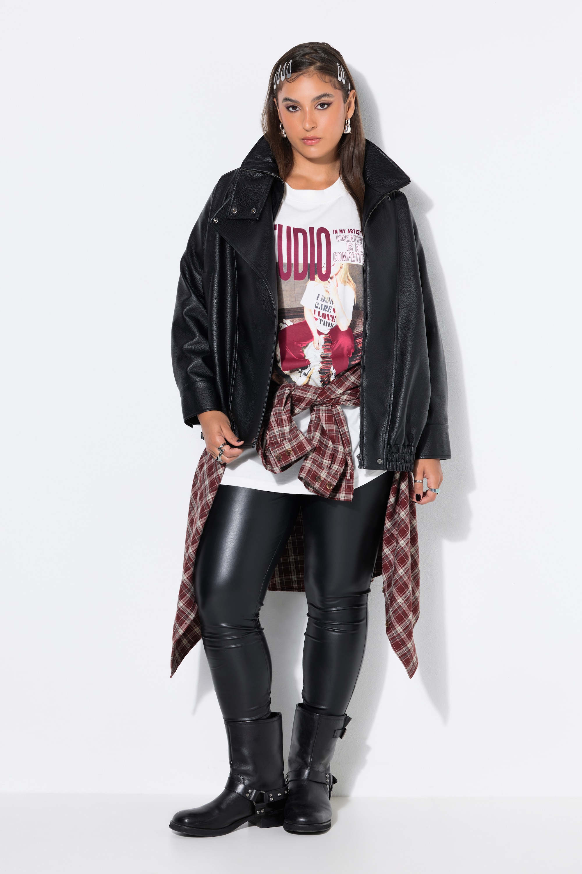 Veste en simili-cuir, coupe blouson, STUDIO UNTOLD