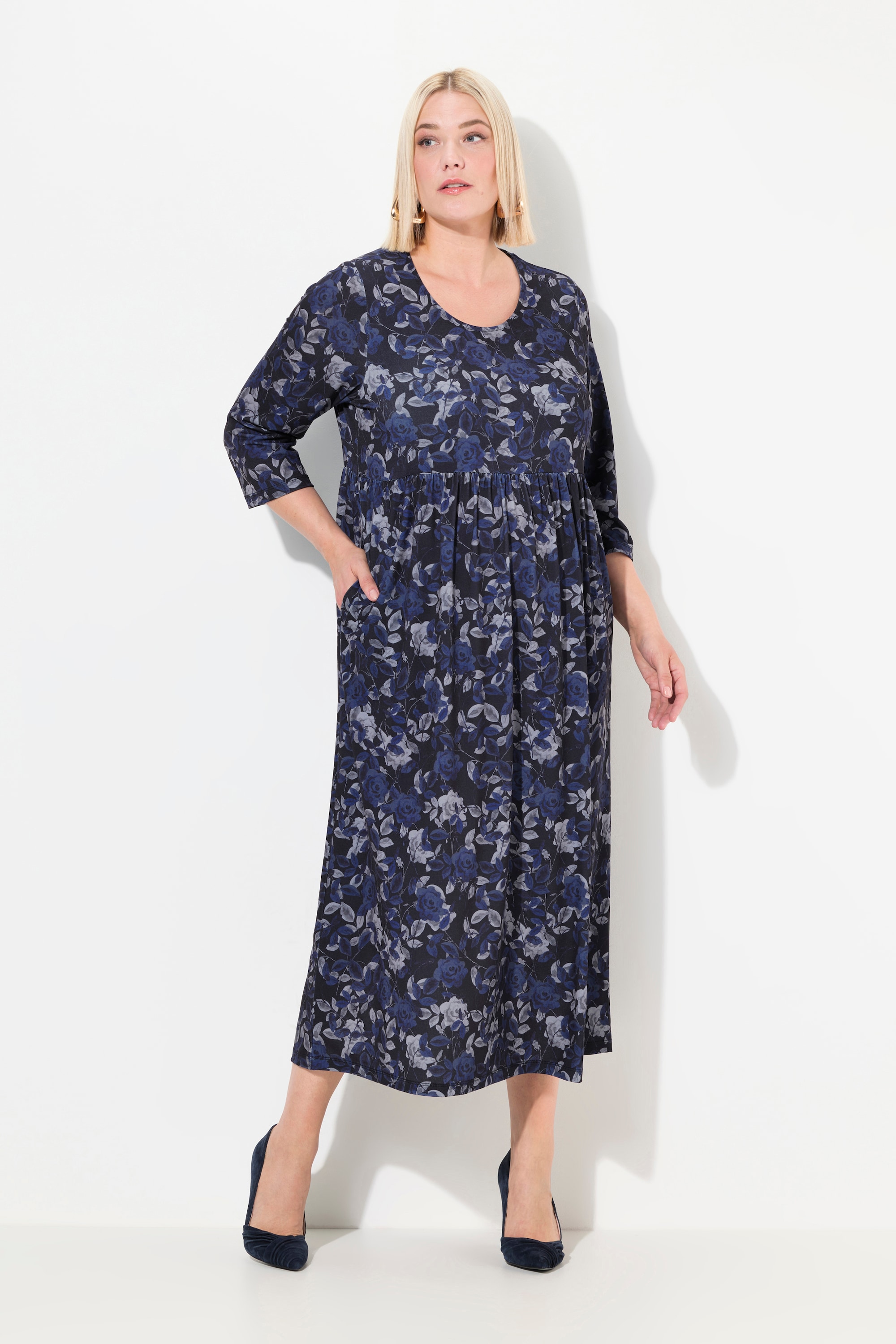 Robe en jersey, motif à fleurs, coupe évasée, ULLA POPKEN
