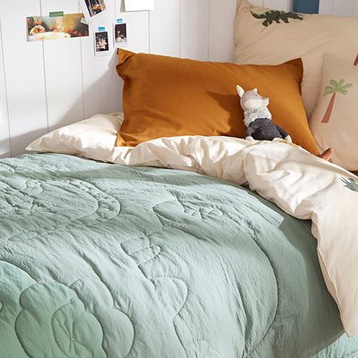 Gungla Embroidered Animal Washed Microfibre Quilted Bedspread LA REDOUTE INTERIEURS