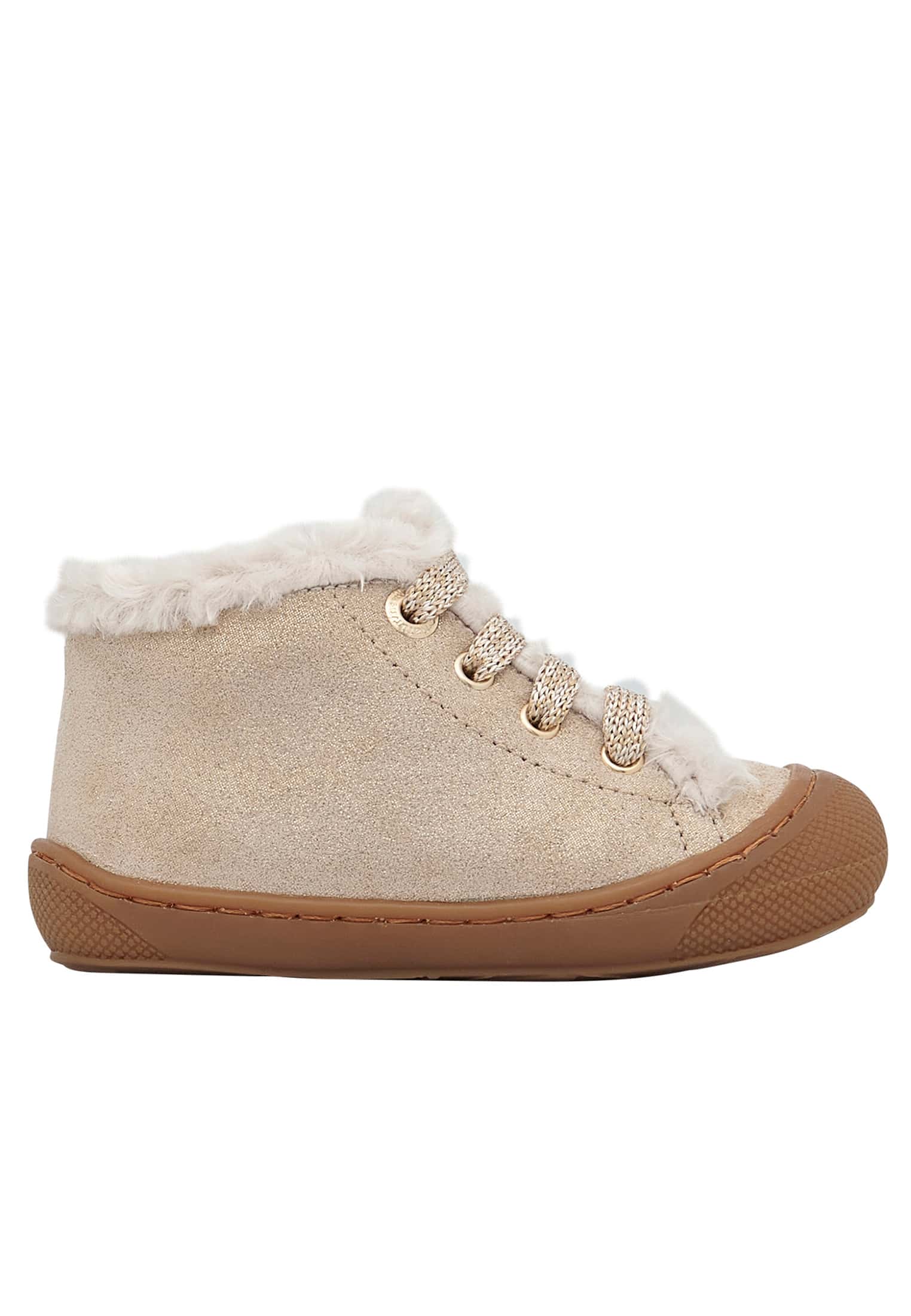 Chaussures premiers pas en daim et laine LALLIT, NATURINO