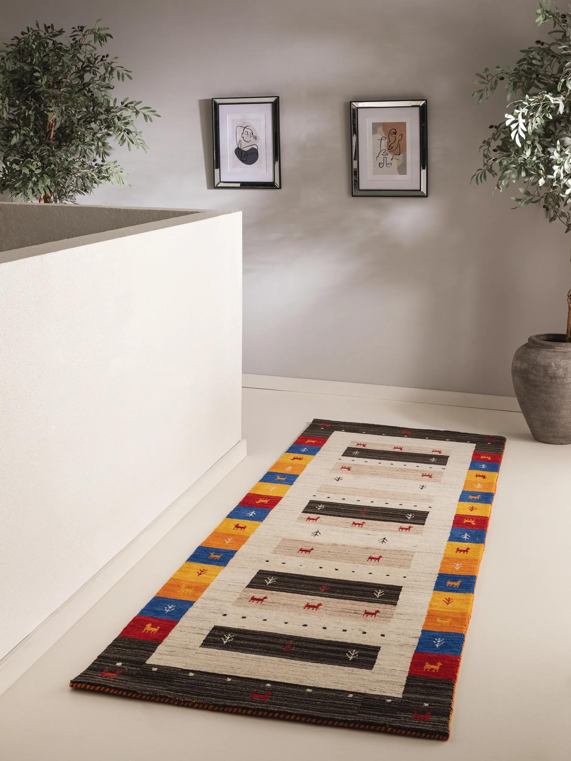 Tapis de couloir en laine tissé main JAMAL, BENUTA 